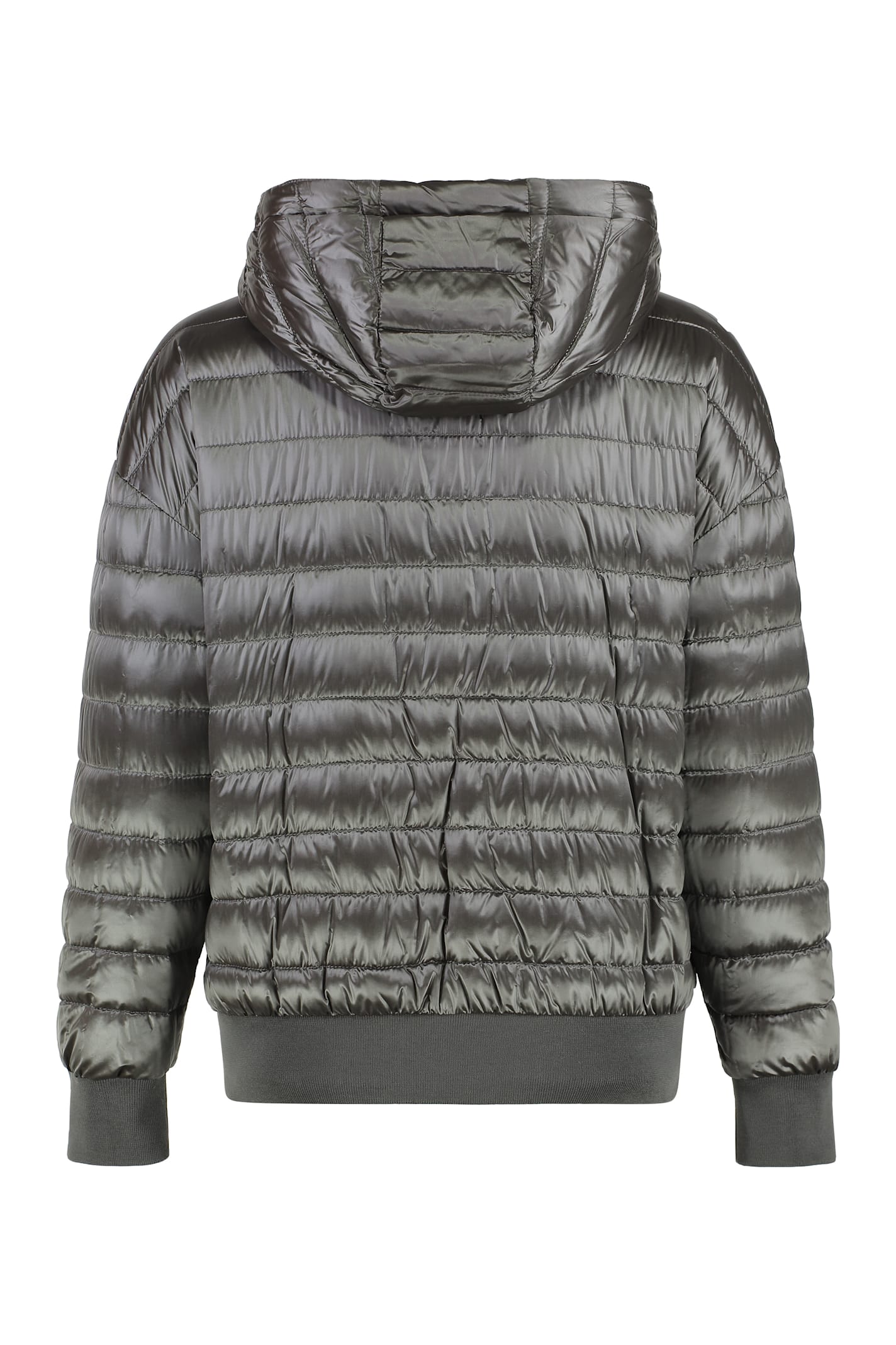 Shop Moorer Becka Hooded Bomber-style Down Jacket In Ivory