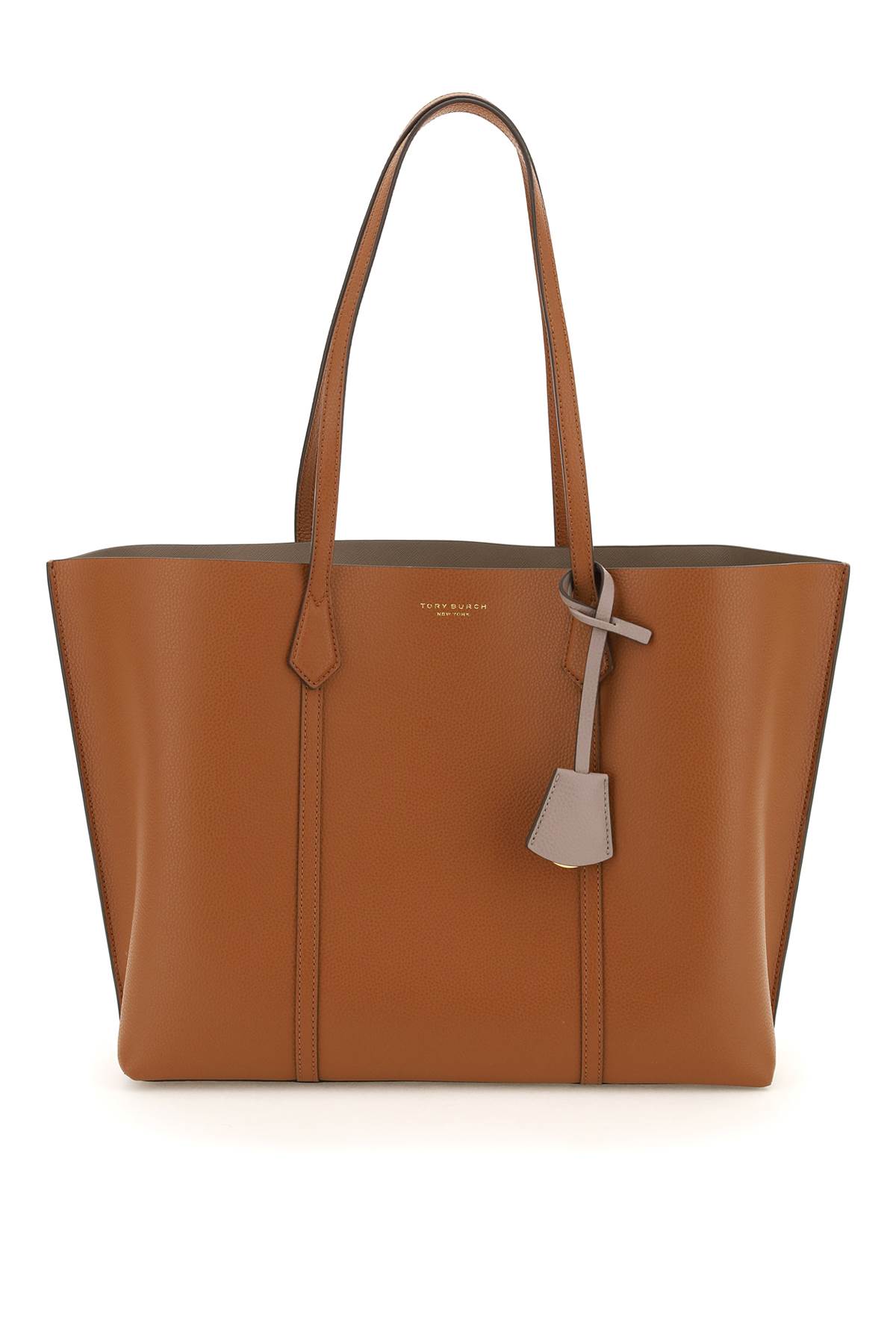 Shop Tory Burch Perry Shopping Bag In Light Umber (brown)