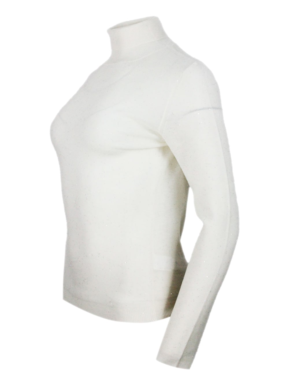 Fabiana Filippi Sequinned-turtleneck Sweater In White