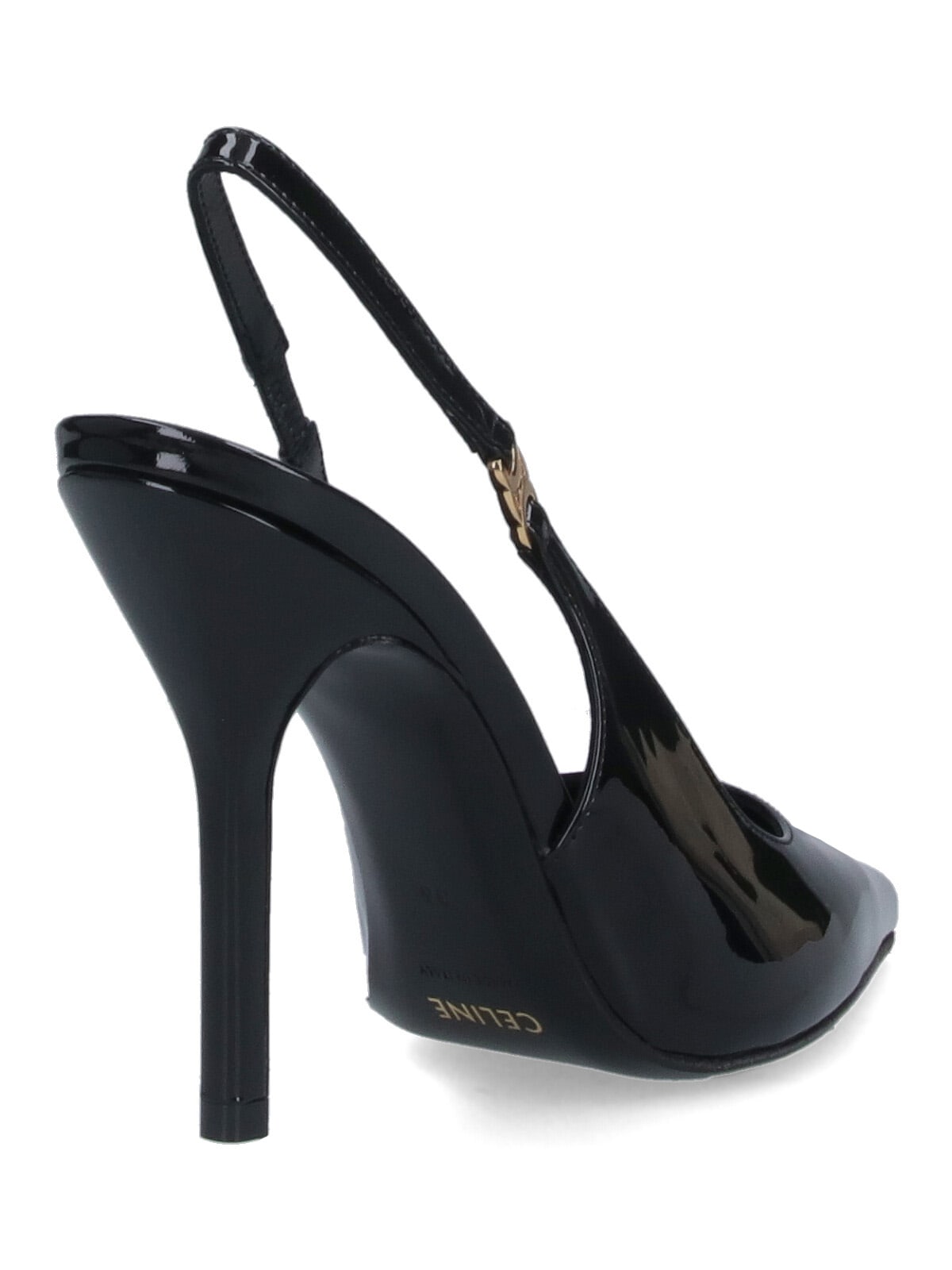 Celine Glossy Pointed Stiletto Heel Pumps In Black