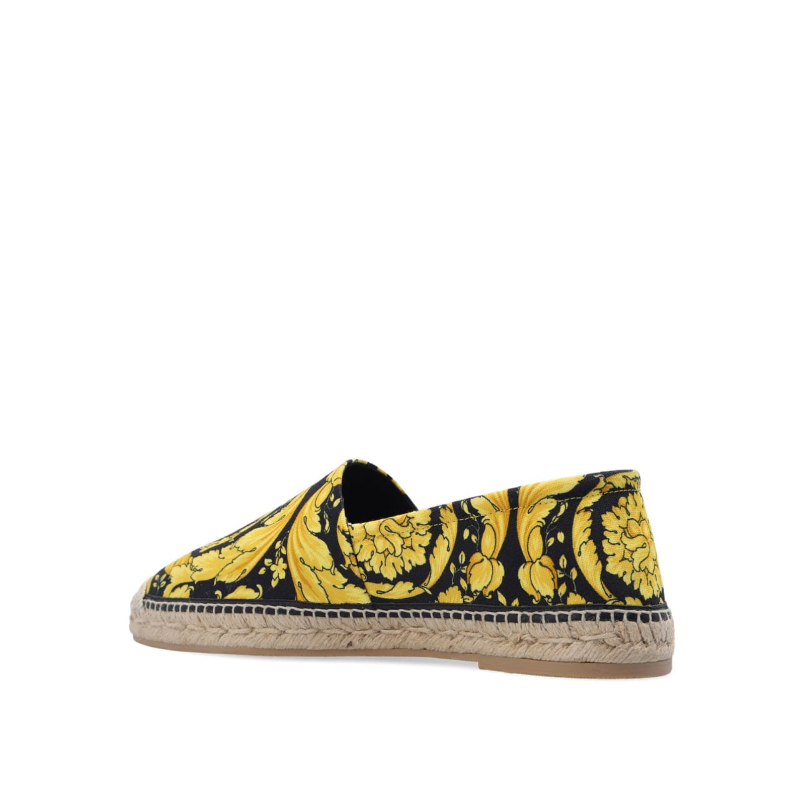 Shop Versace Barocco Printed Espadrillas In Yellow