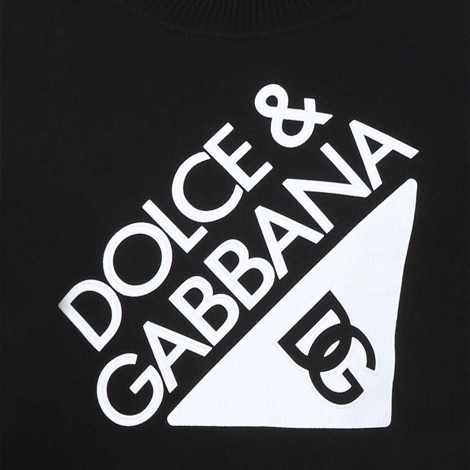 Dolce & Gabbana Black Sweatshirt For Kids With Logo In Black