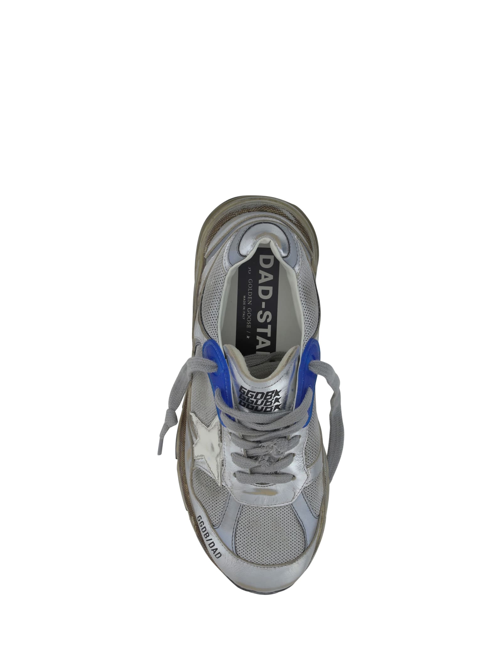 Shop Golden Goose Running Dad Sneakers In Silver