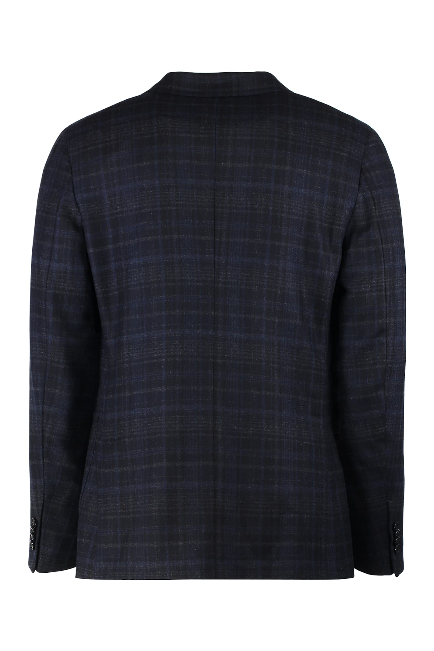 Zegna Single Breasted Double Button Jacket In Blue