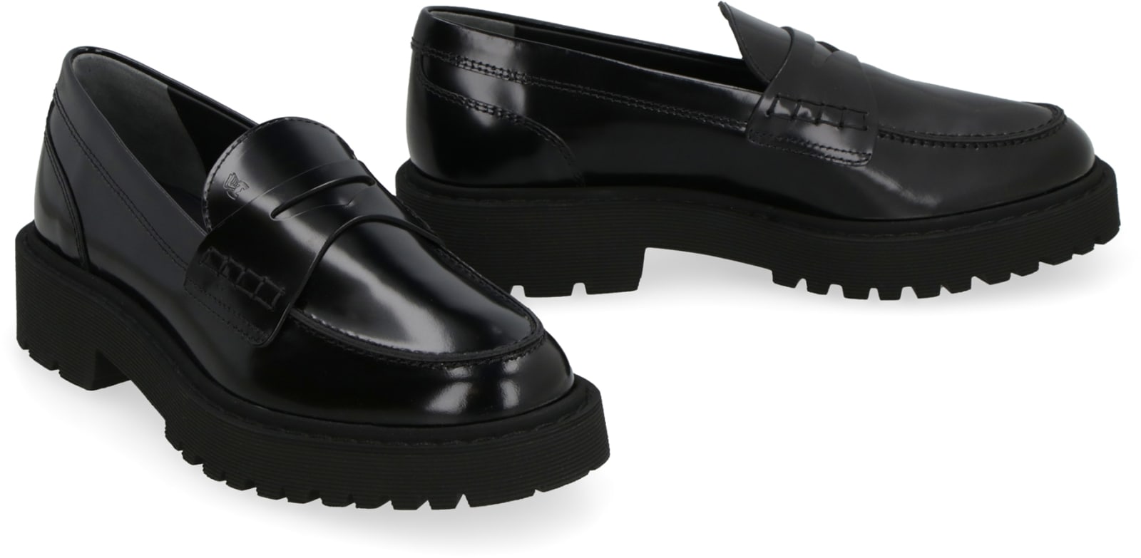 Shop Hogan H543 Patent Leather Loafer In Black