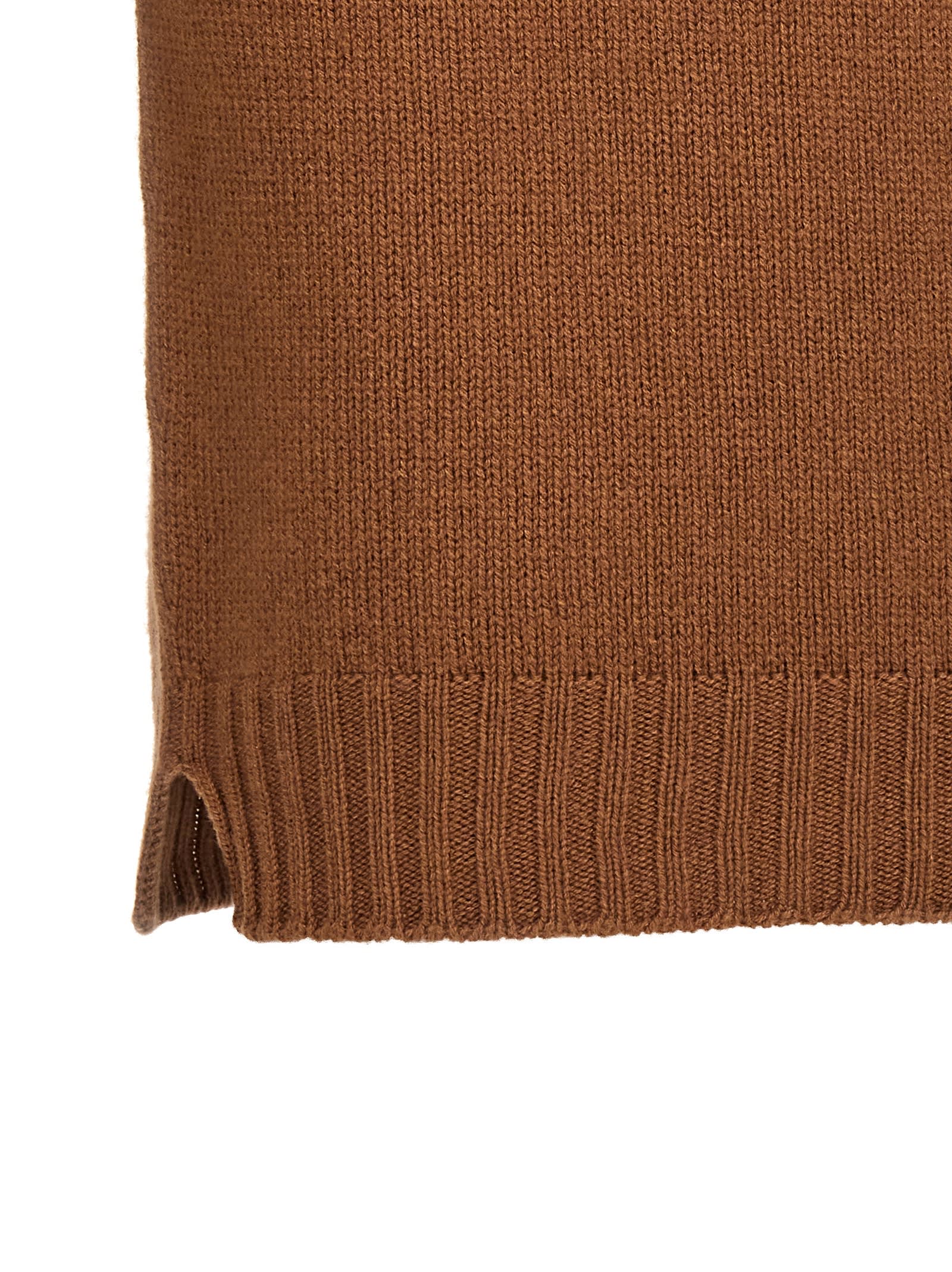 Ma'ry'ya Wool Hooded Sweater In Brown