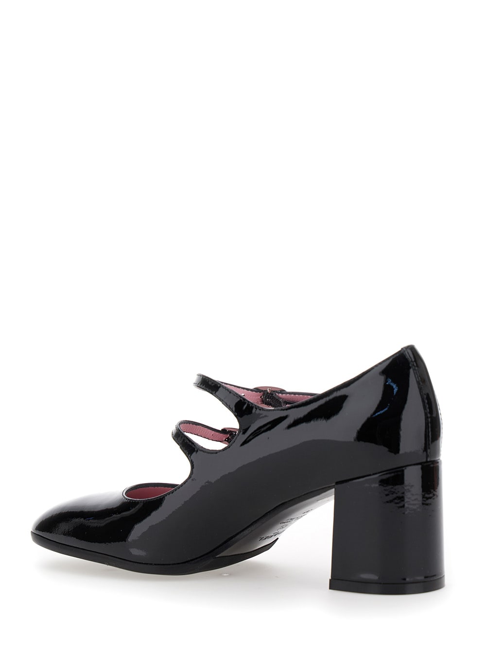 Shop Carel Alice Black Pumps With Double Straps In Patent Leather Woman