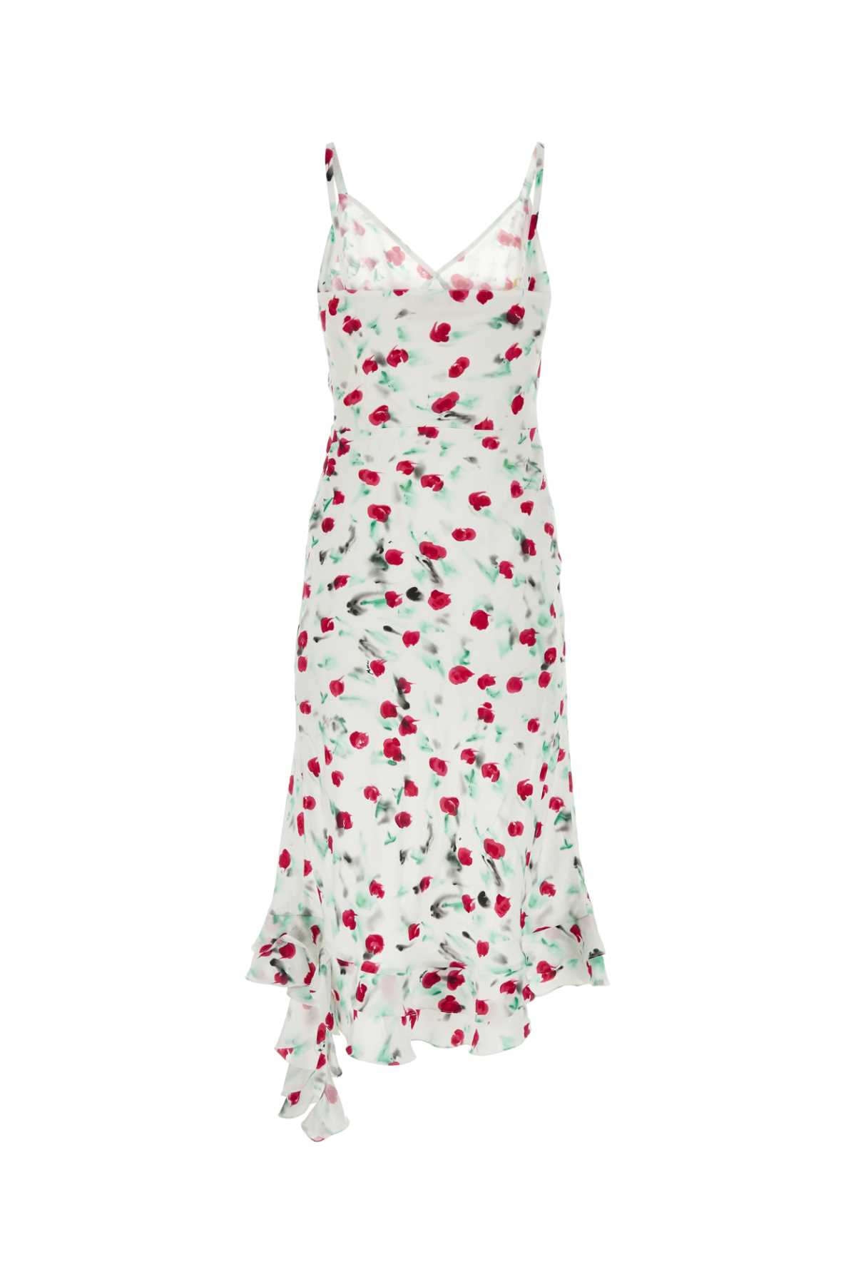 Shop Marni Printed Viscose Dress In Lilywhite