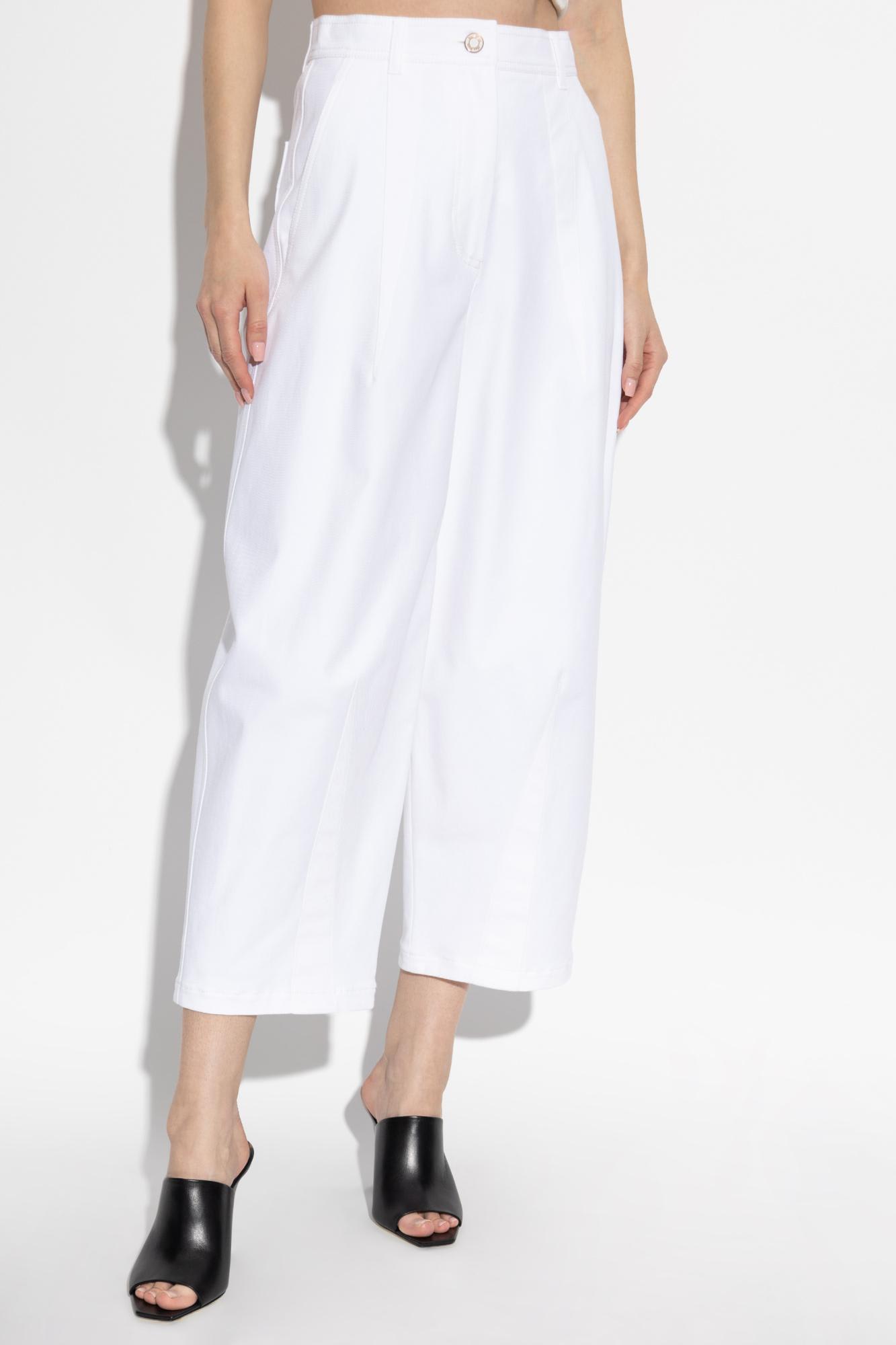Shop Max Mara Pants Mina In White