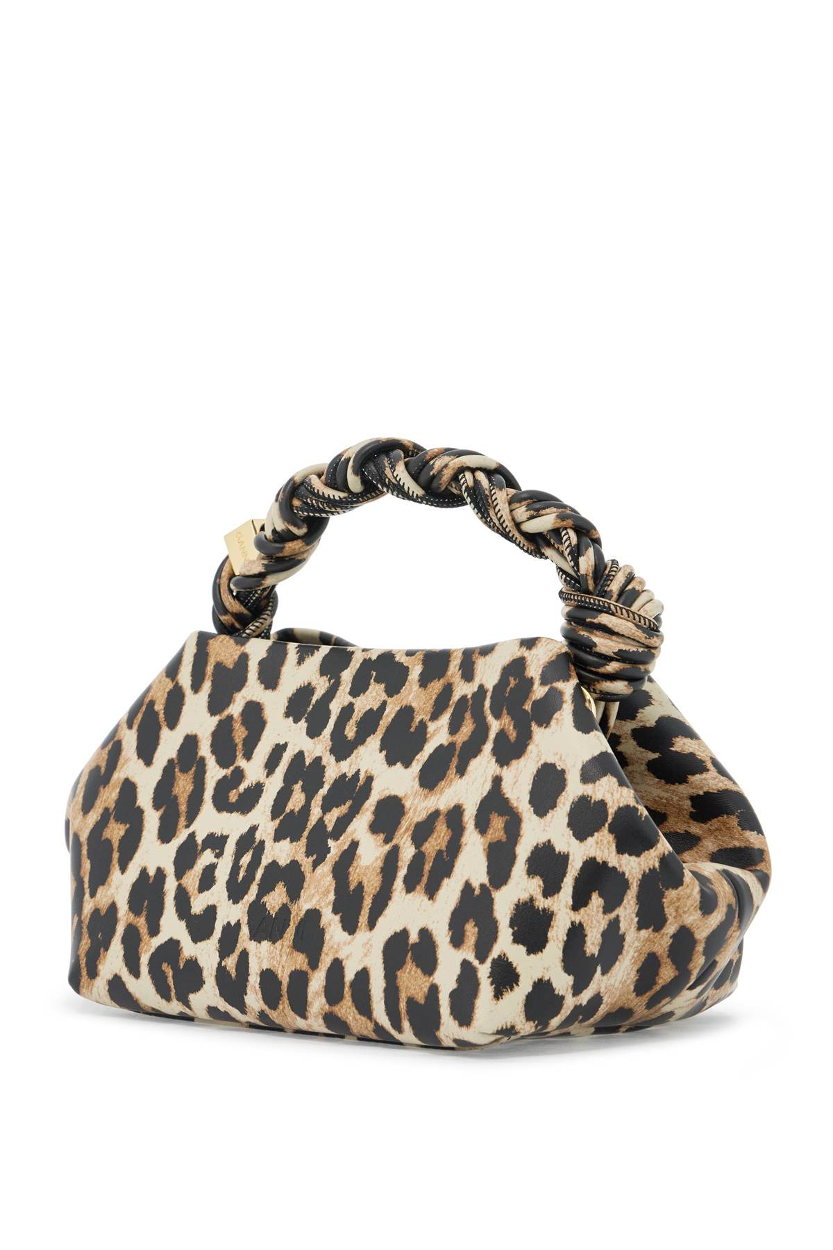 Shop Ganni Bou Handbag In Leopard (brown)