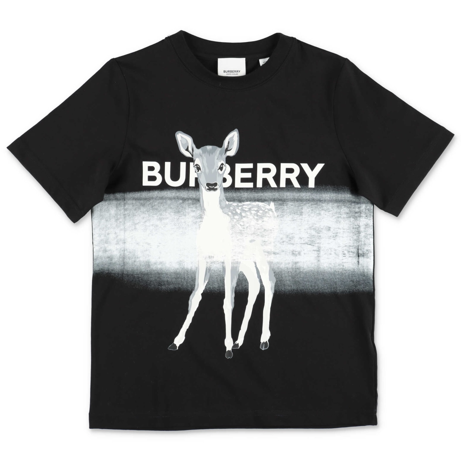 Burberry T-shirt Nera In Jersey Di Cotone