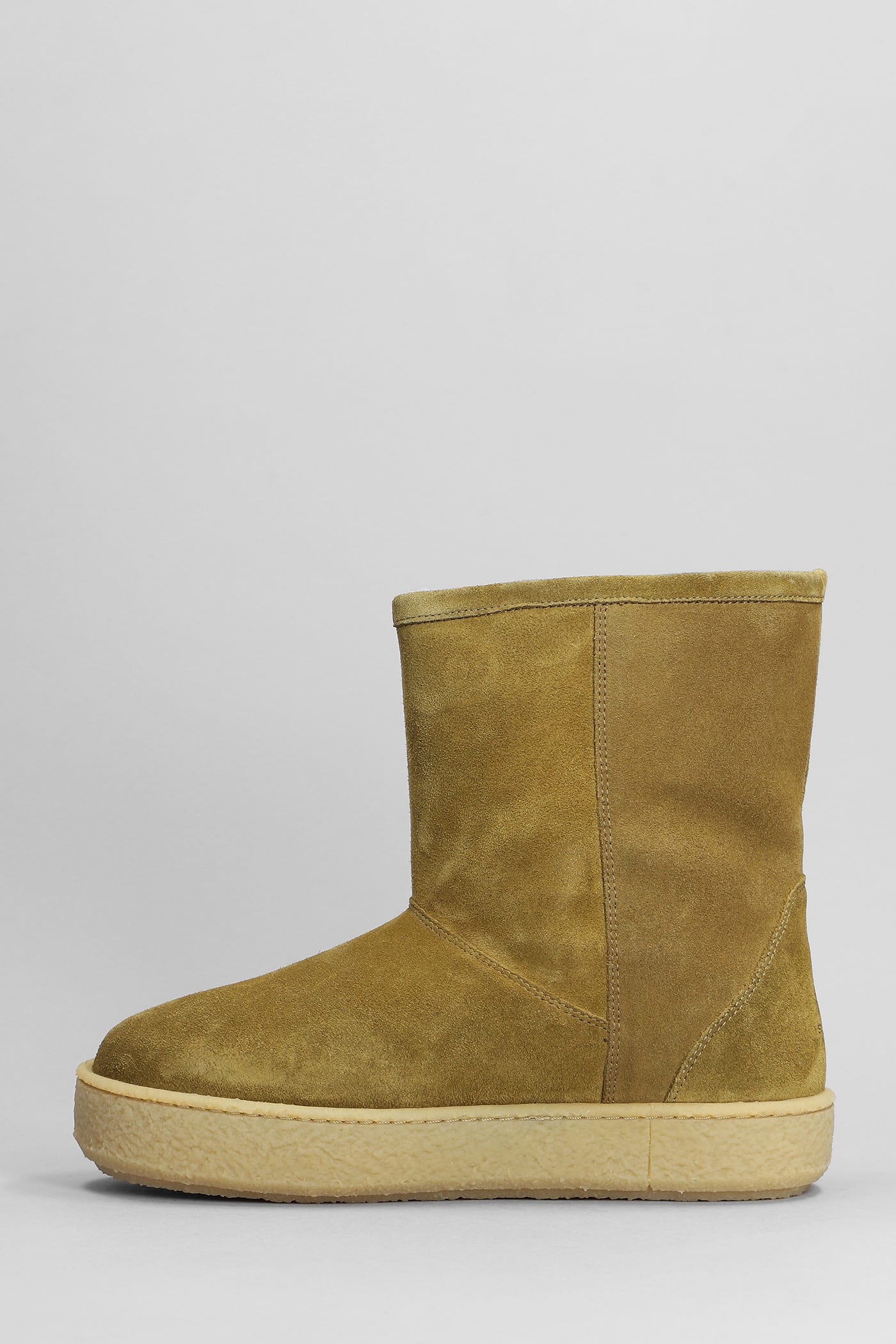 Shop Isabel Marant Frieze Ankle Boots In Taupe Suede In Brown