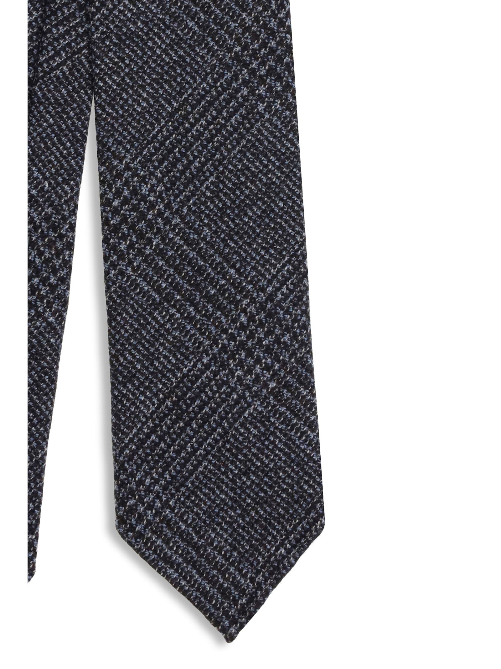 Brioni Glen-plaid Silk-cashmere Tie In Gray