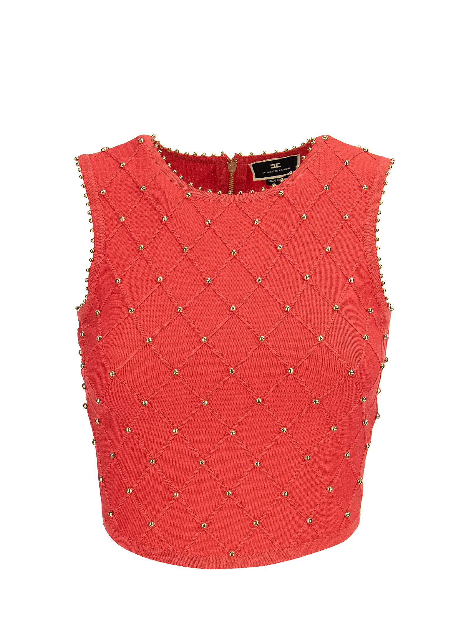 Elisabetta Franchi Knit Top With Studs