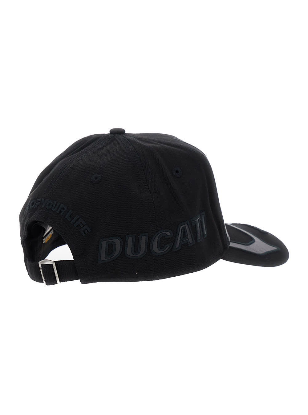 Dsquared2 Ducati X D2 Black Baseball Hat With Logo Embroidery On The Front And Maxi Logo Lettering On The Side In Black
