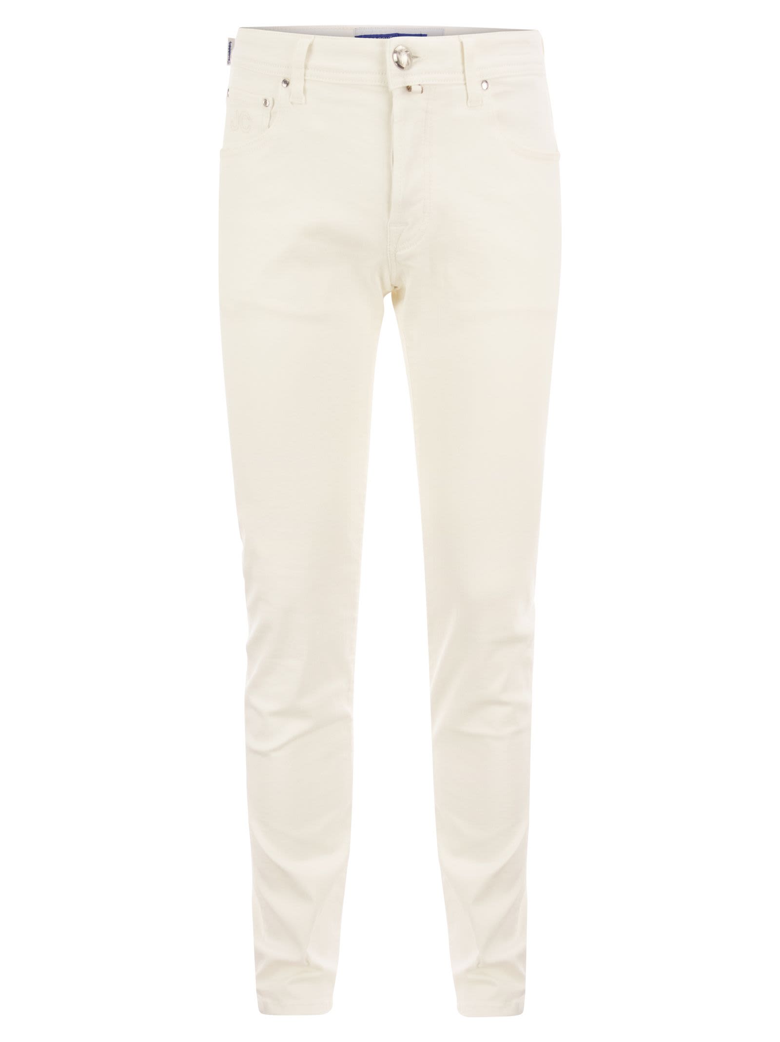 Shop Jacob Cohen Nick - Slim-fit Five-pocket Trousers In White