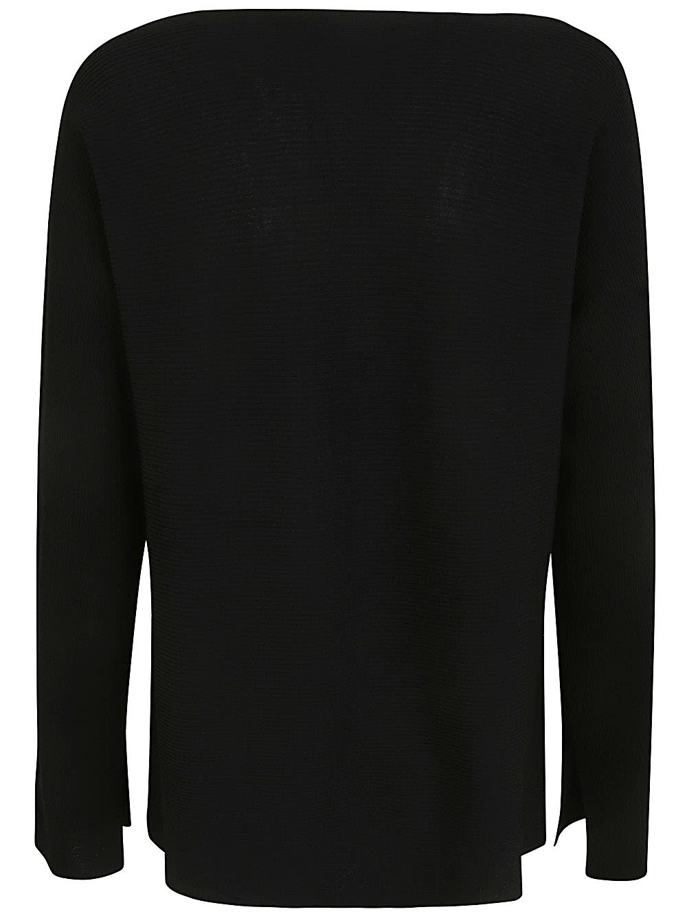 Shop Liviana Conti Long Sleeves Asymmetric Sweater In Black