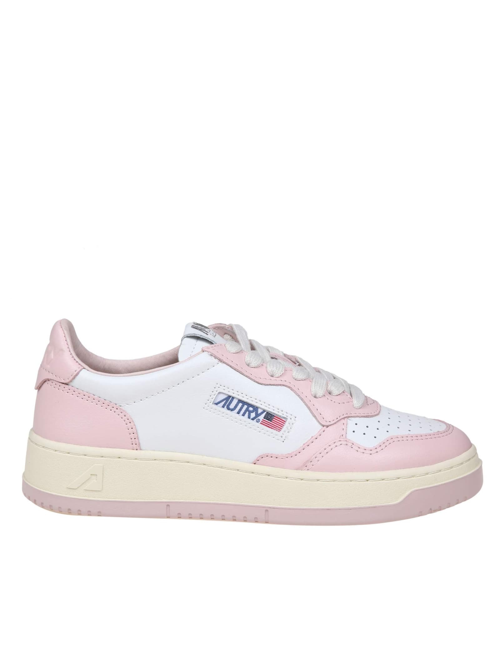 Shop Autry Medalist Sneakers In White/pink Leather In Bianco Rosa