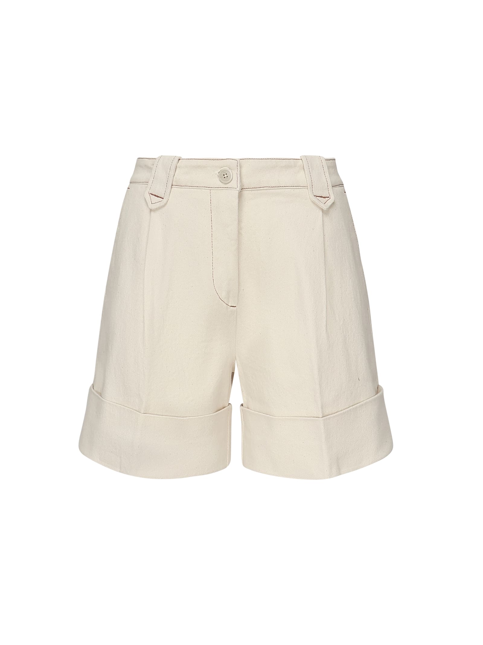 Cotton Shorts With Cuff