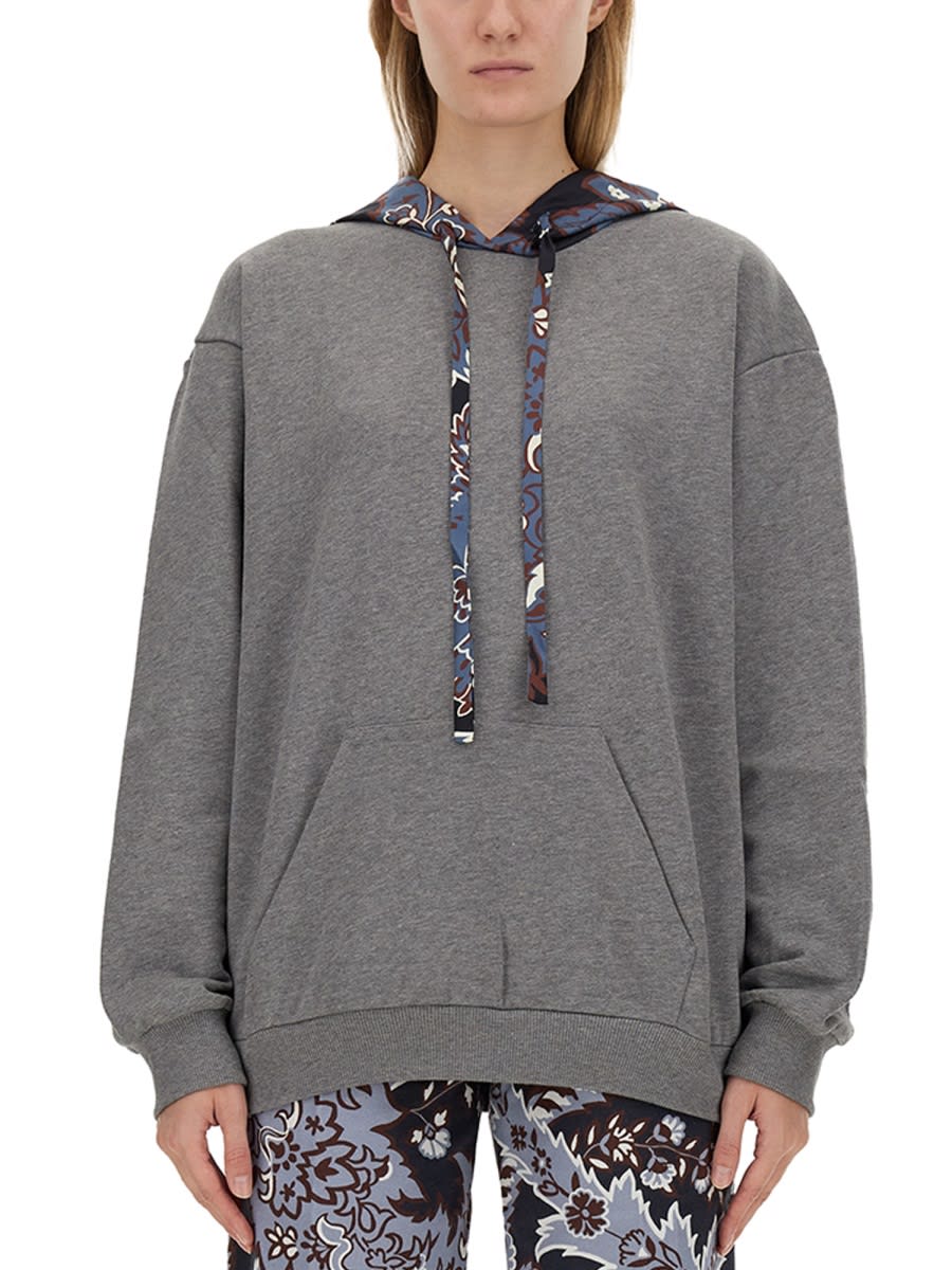 Shop Etro Hoodie In Grey