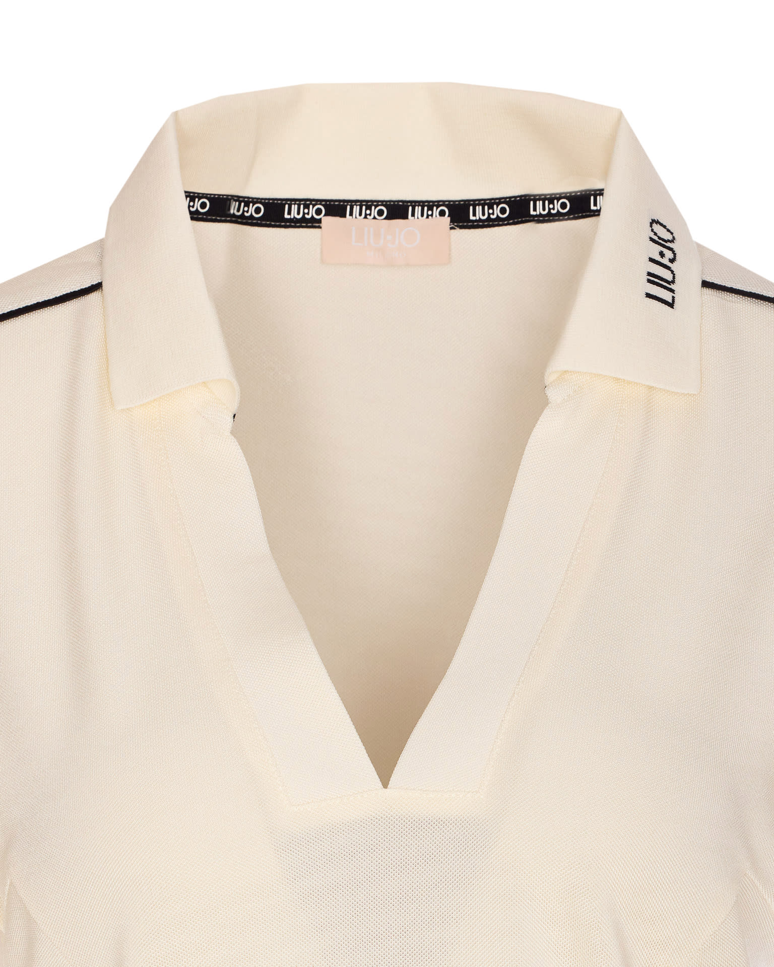 Liu •jo Collared V-neck Short Sleeves T-shirt In White