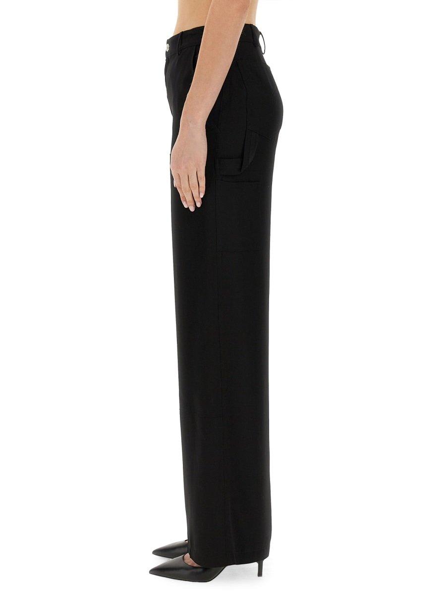 Shop M05ch1n0 Jeans Jeans Wide Leg Pants  In Black