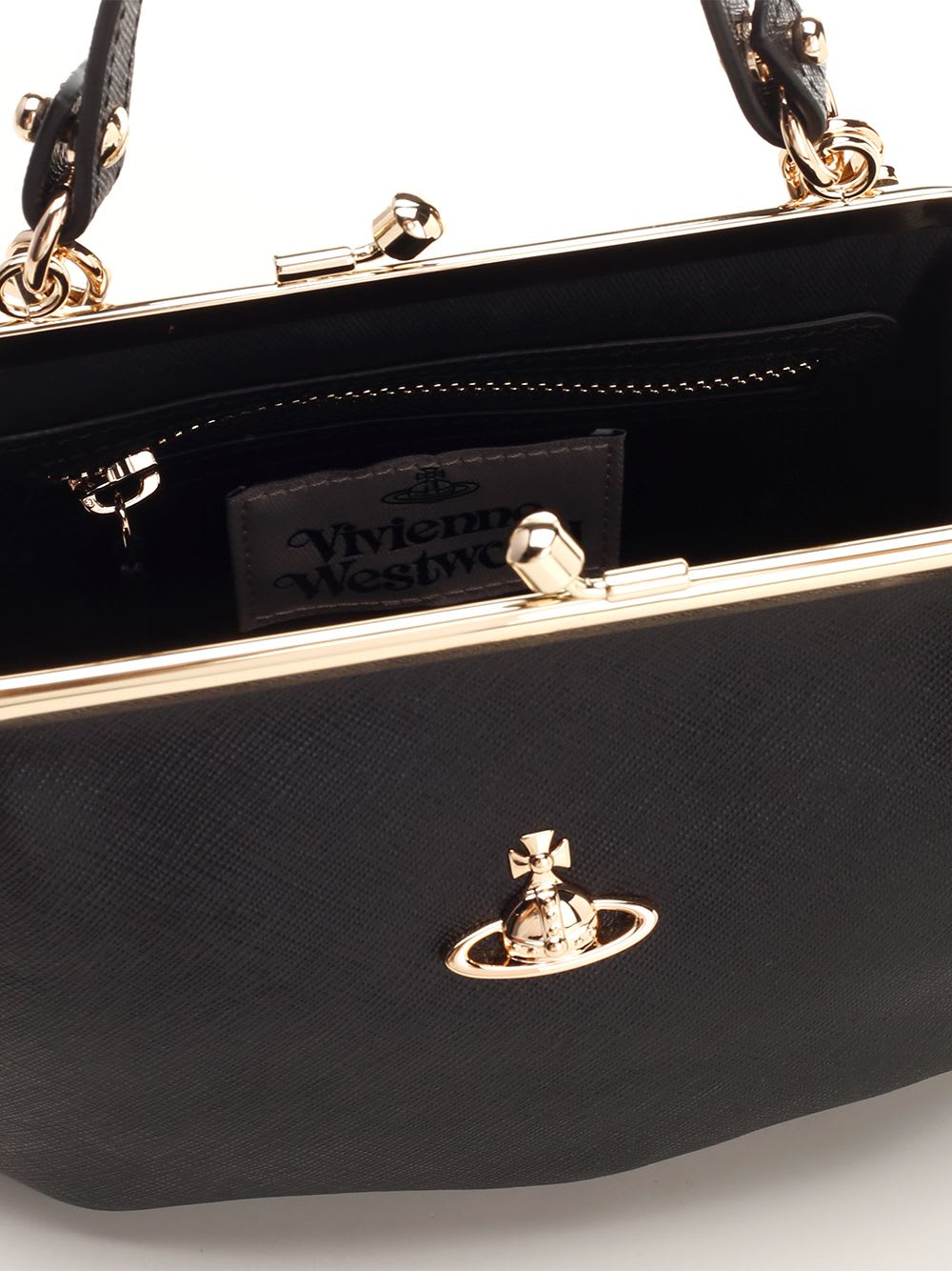 Vivienne Westwood Black Granny Frame Clutch In Black