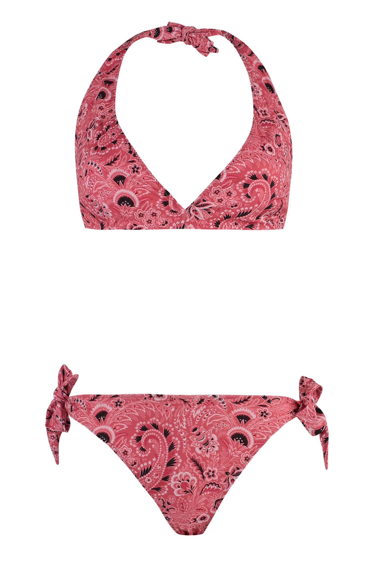 Shop Etro Paisley Printed Bikini In Coral