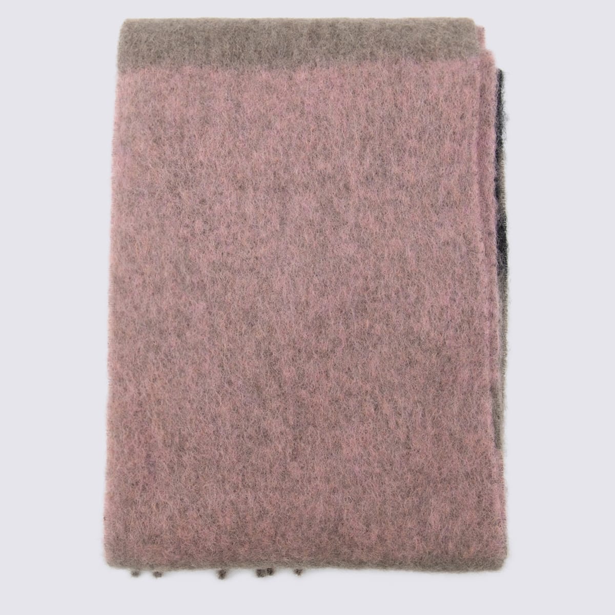 Marni Beige Wool Scarves In Prune Violet
