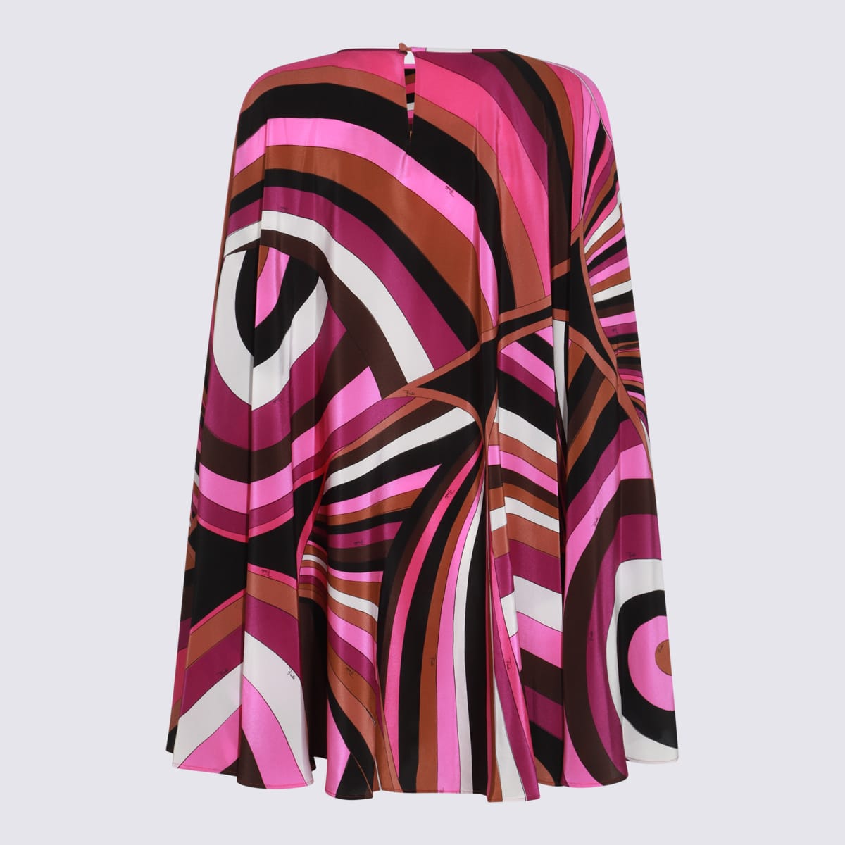 Shop Pucci Multicolor Silk Dress In Fuxia/marrone