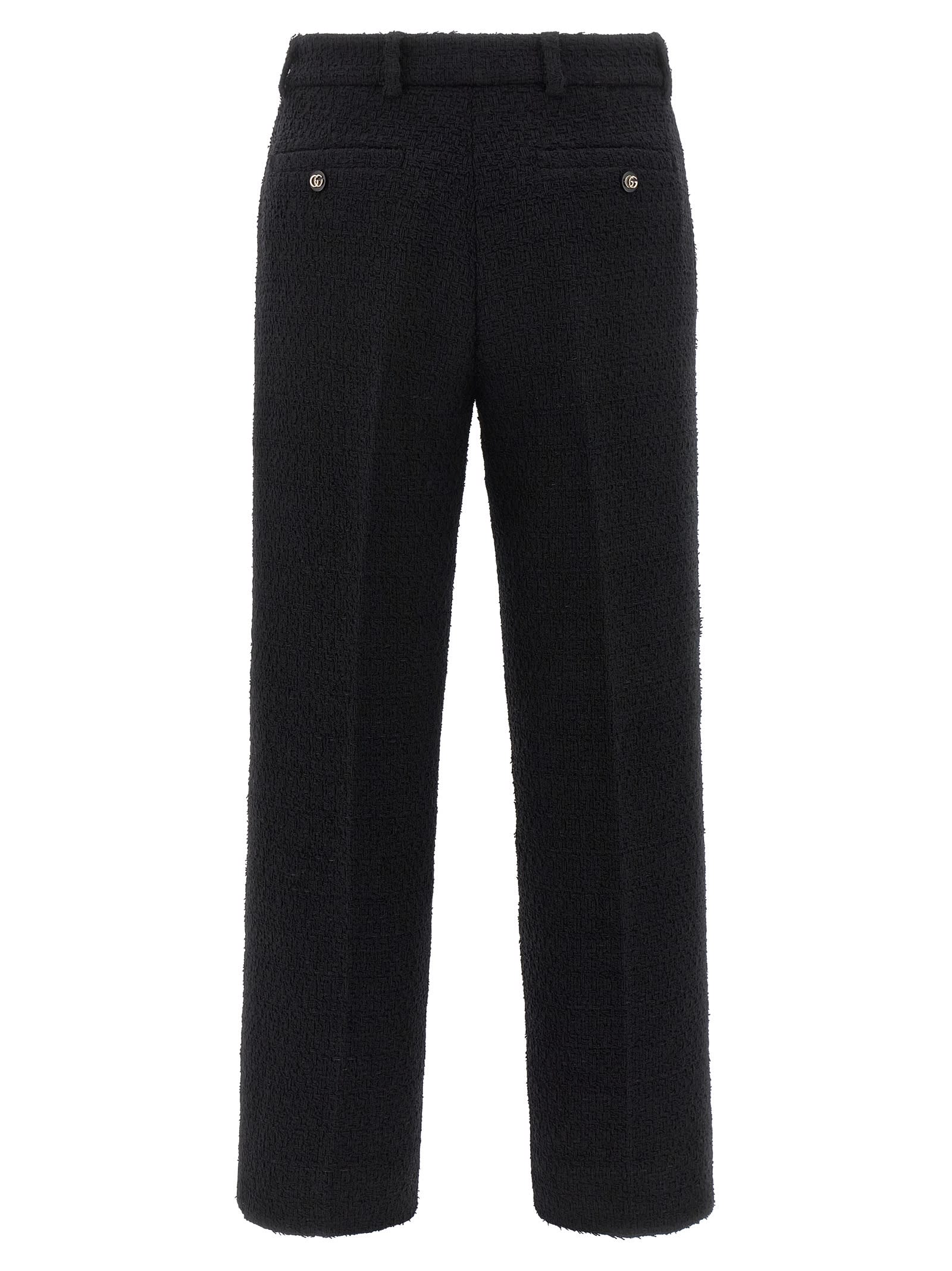 Gucci Black Cropped Trousers In Black
