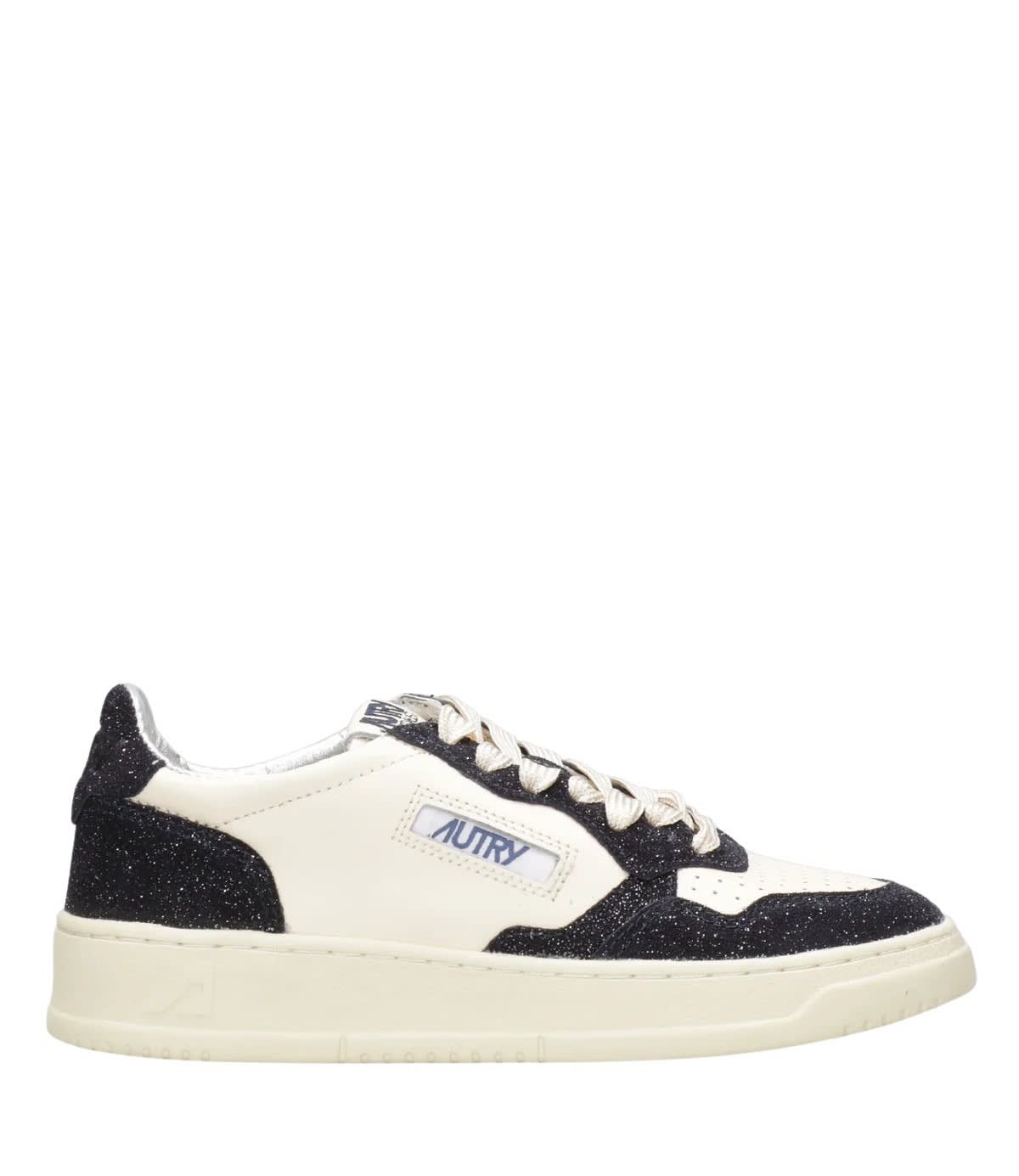 Autry Beige And Blue Leather Medalist Low Sneakers In Neutral