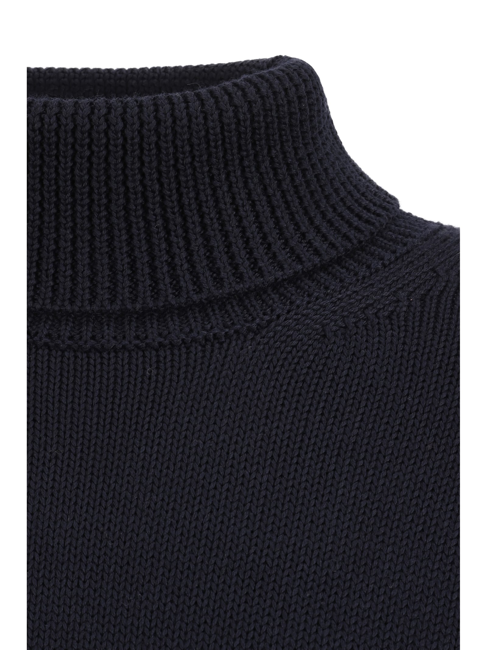 Shop Roberto Collina Turtleneck Sweater In Navy