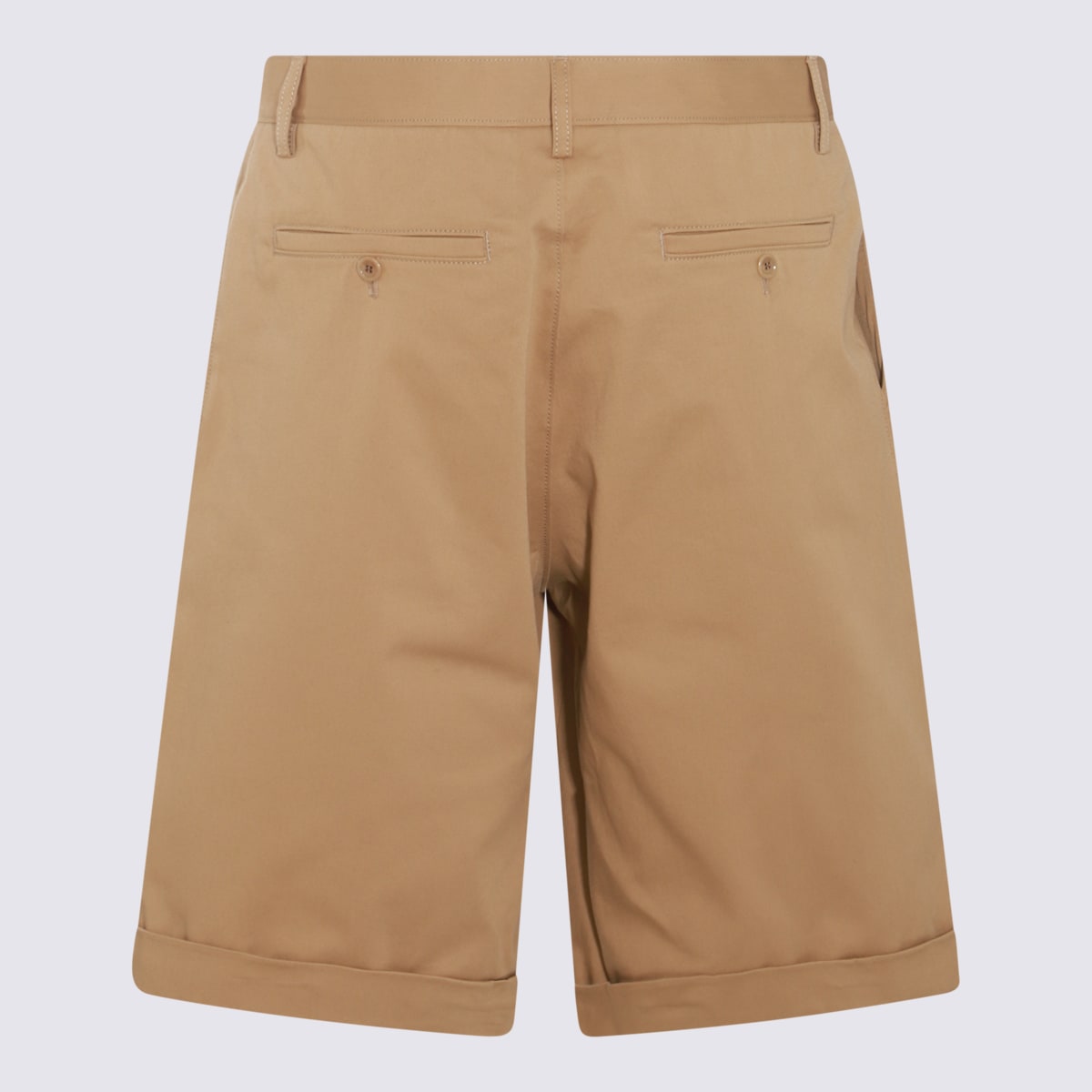 Shop Moschino Beige Cotton Blend Shorts