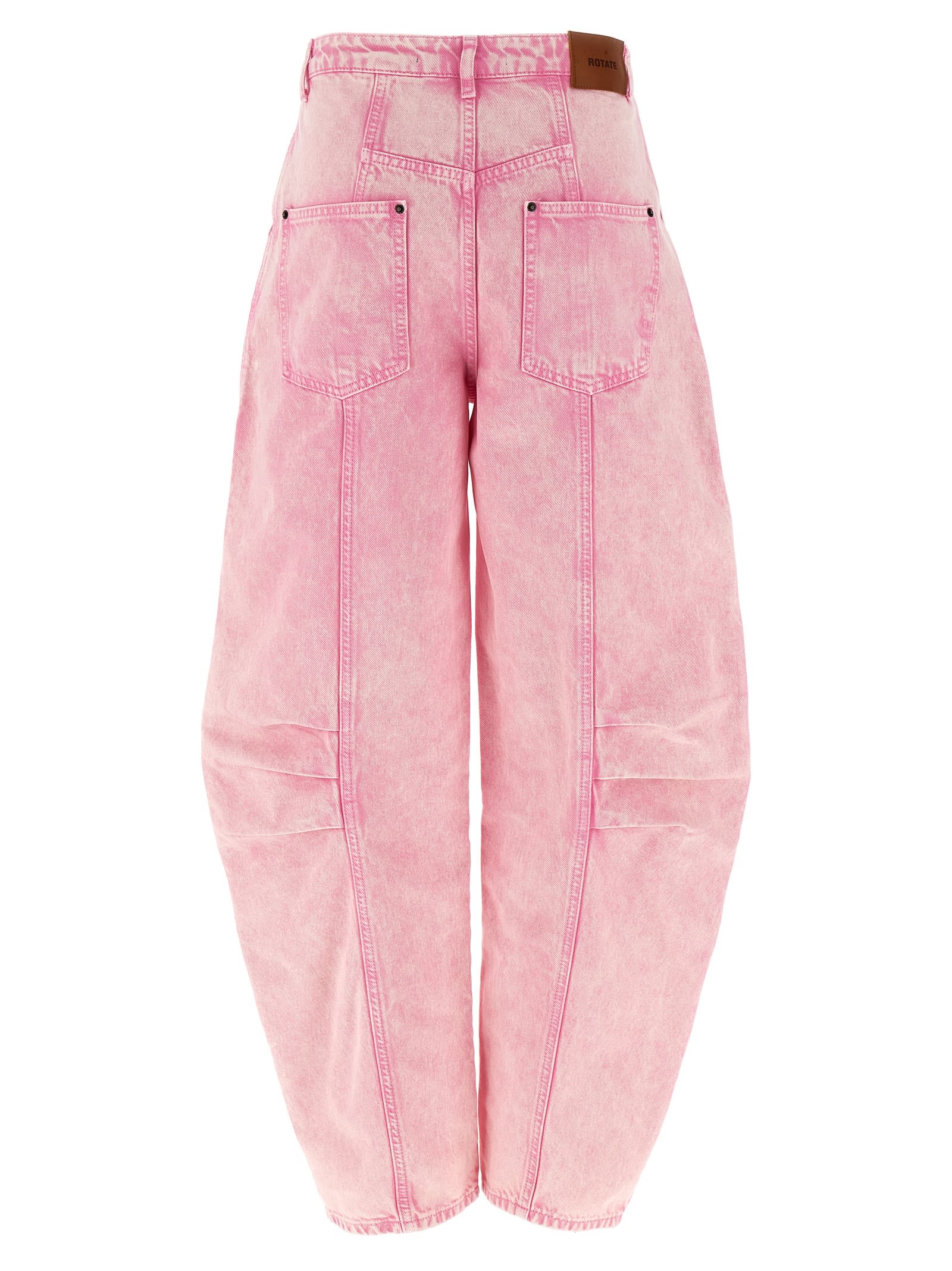 Shop Rotate Birger Christensen Cargo Denim Pants Jeans In Pink
