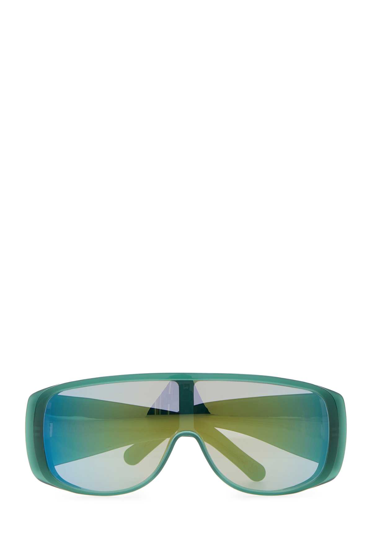 Mm6 Maison Margiela Shield Sunglasses With Wide Mirrored Arms In Green