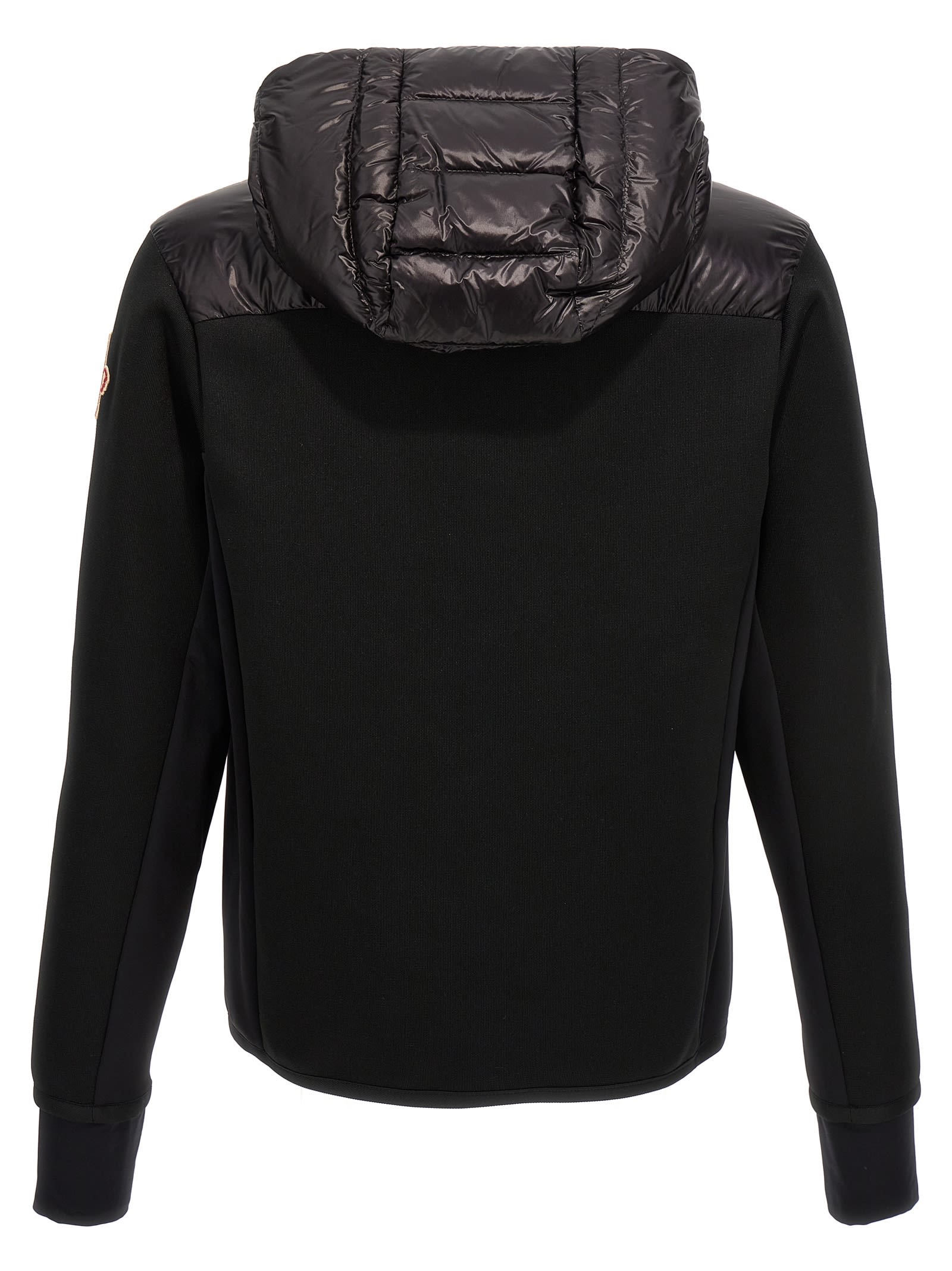 Moncler Nylon Hooded Cardigan In Brown