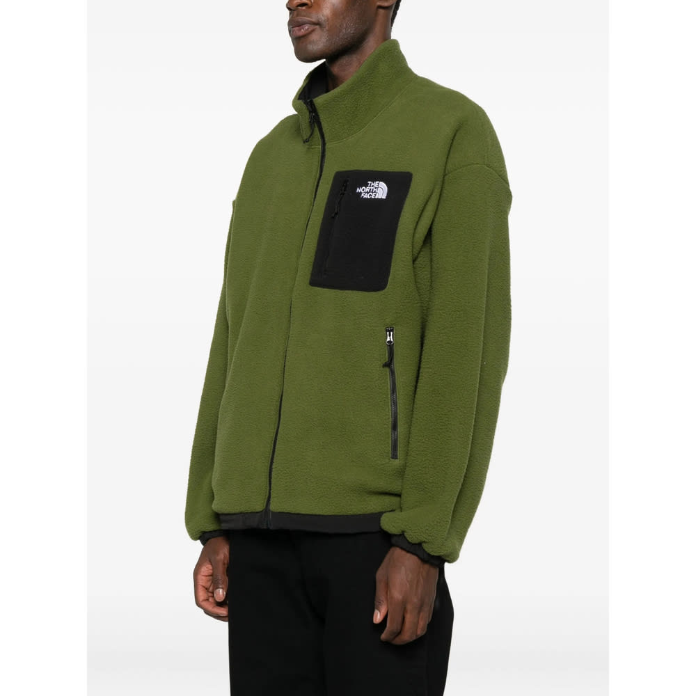 The North Face Reversible Fleece Jacket Wind Protection In Green