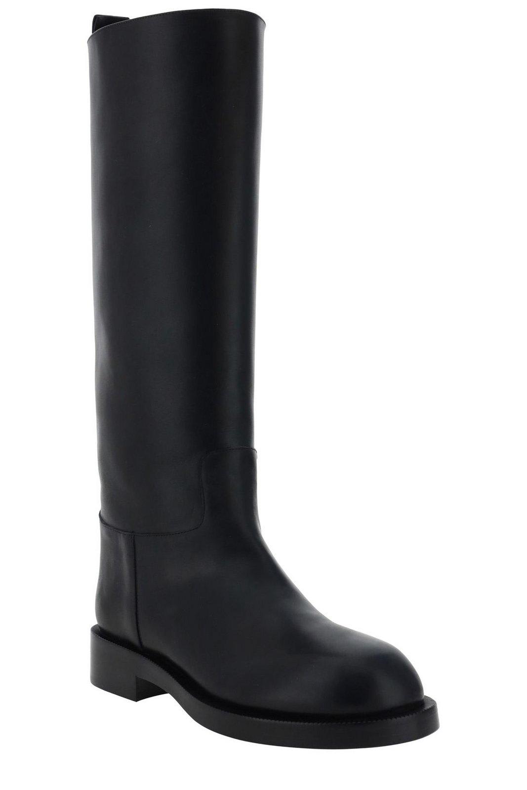 Rabanne Round Toe Knee-high Boots In Nero