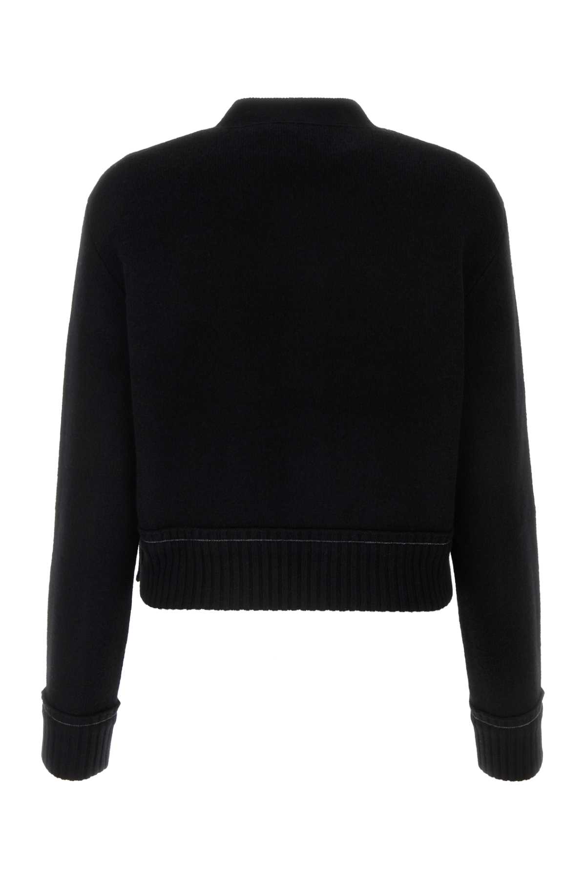 SACAI BLACK COTTON BLEND CARDIGAN 