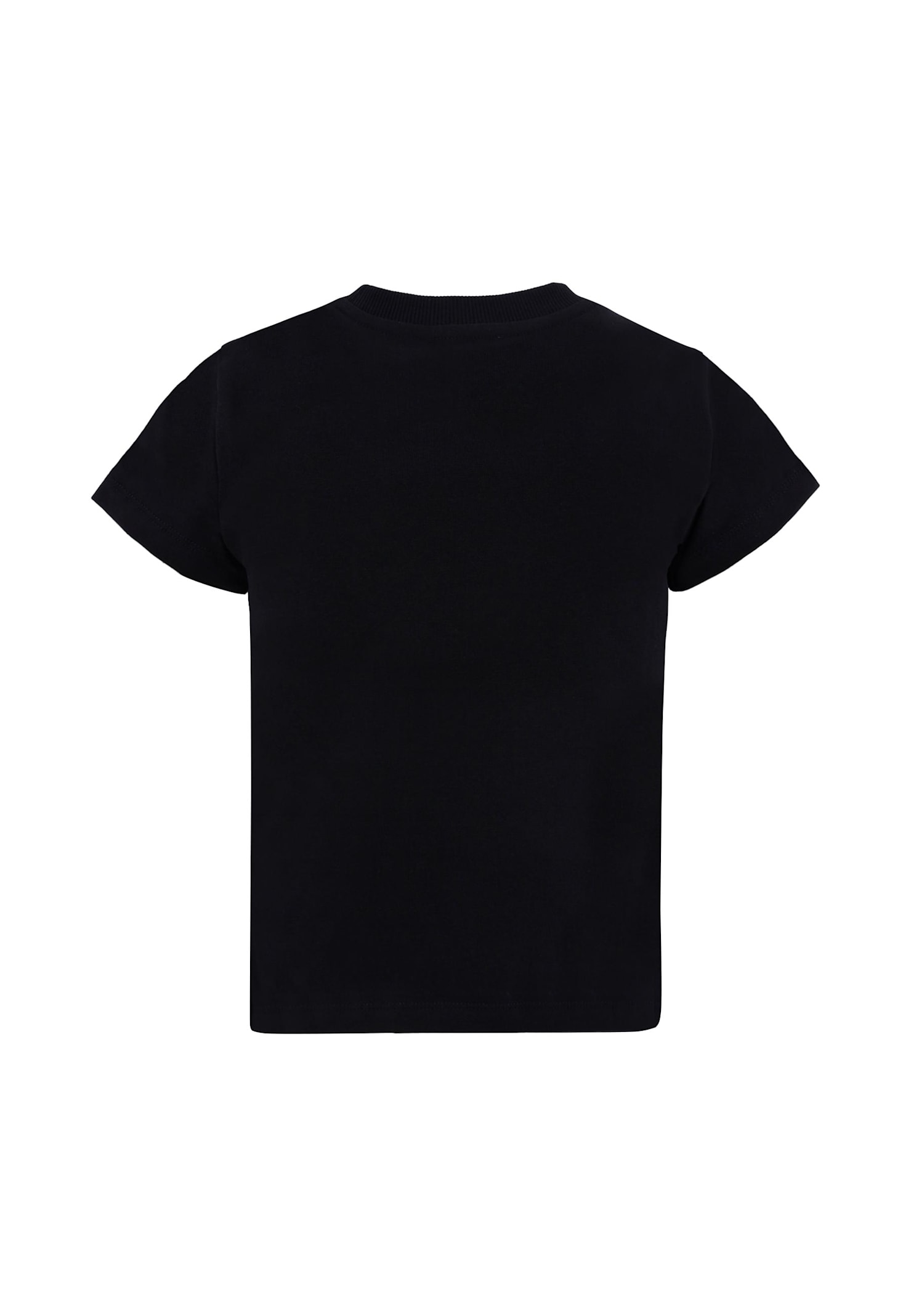 Moschino Black T-shirt For Girl With Teddy Bear In Multi