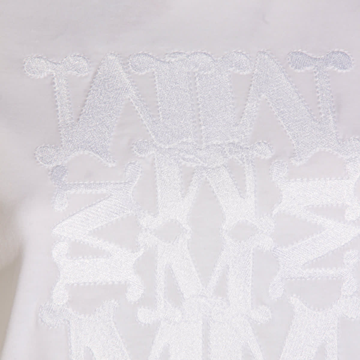 Max Mara Cotton Crew Neck Graphic Print T-shirt In White