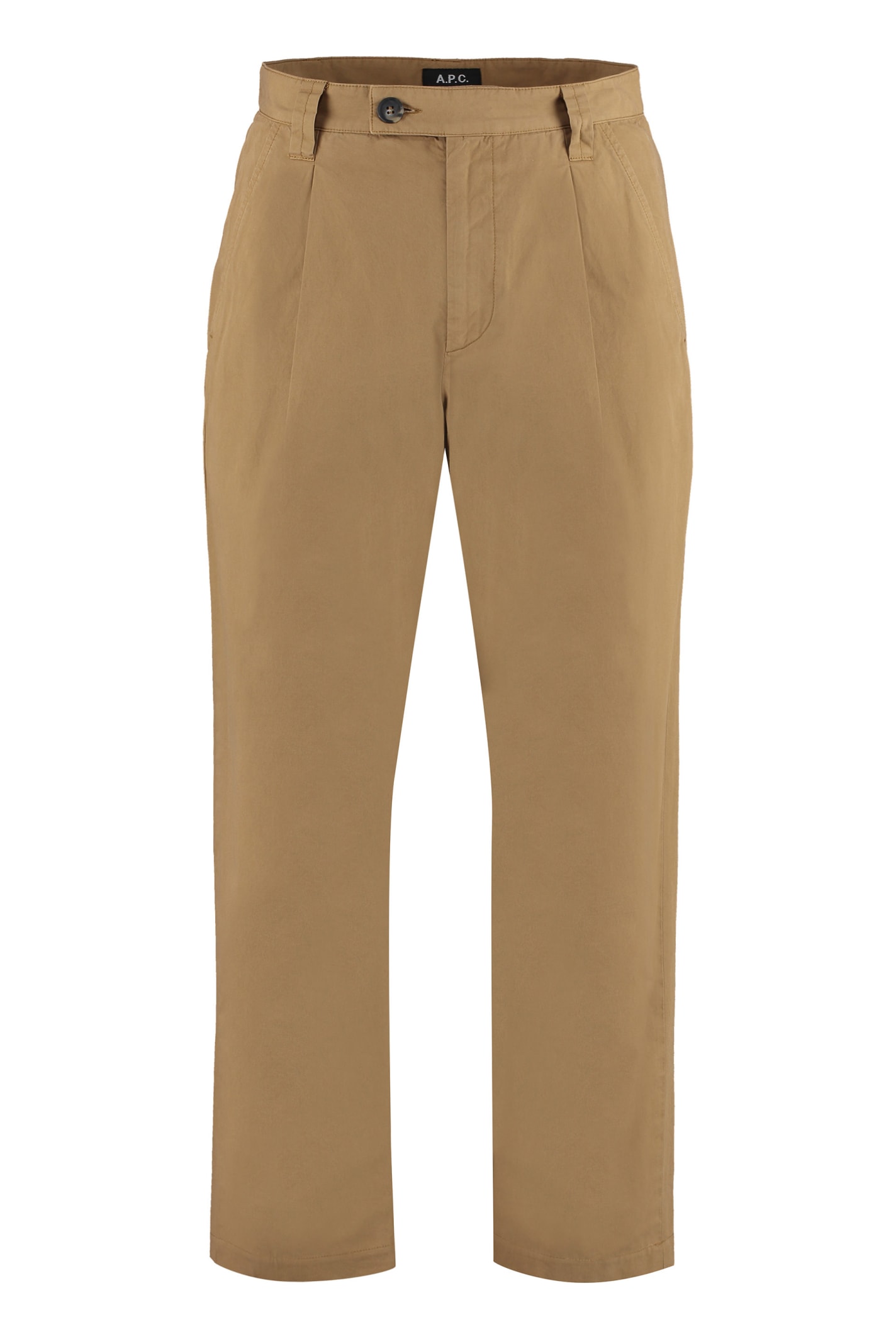 Shop Apc Cotton Chino Trousers In Cag Tabac
