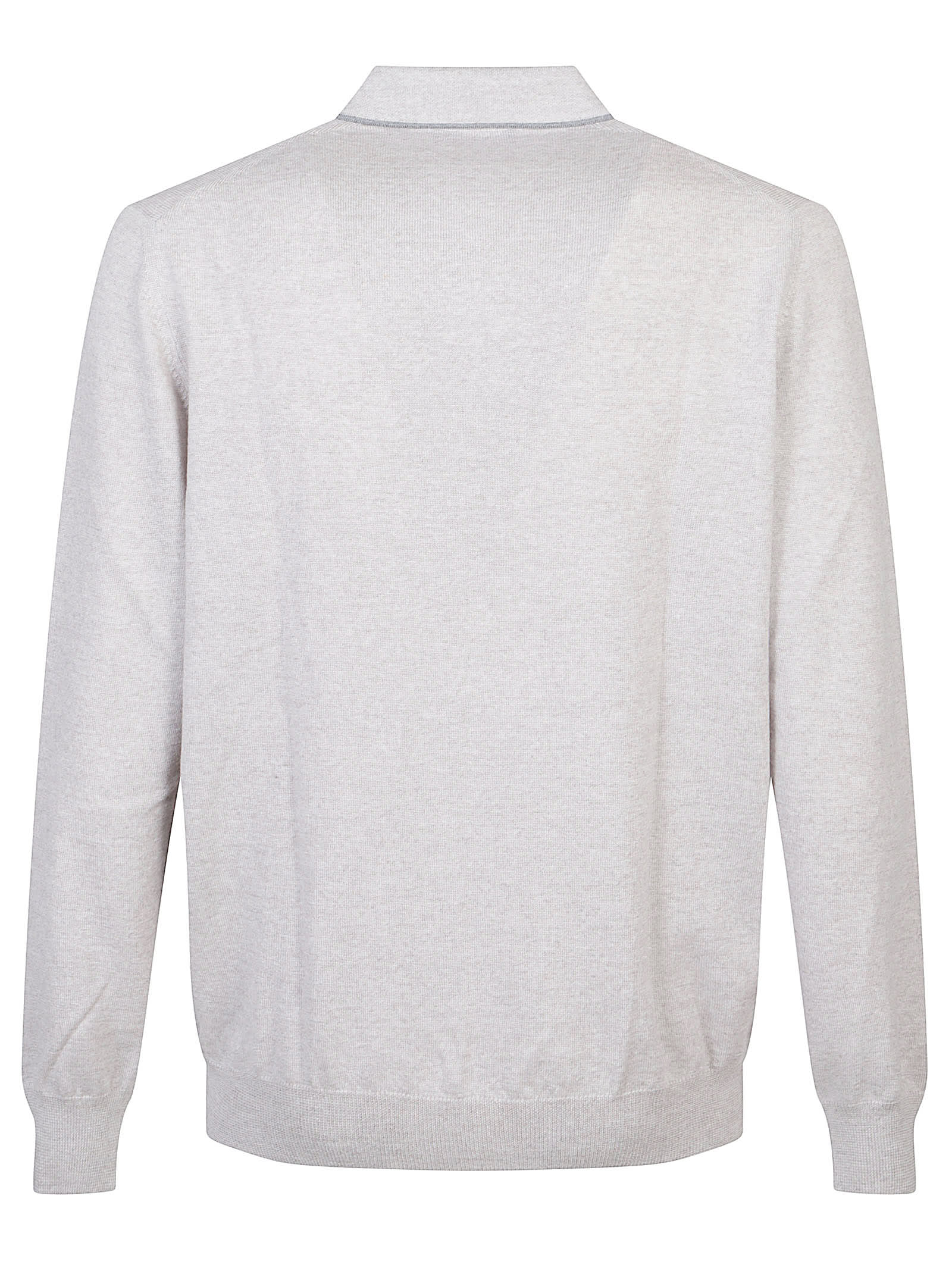 Fay Zip-front Polo Shirt In Neutral