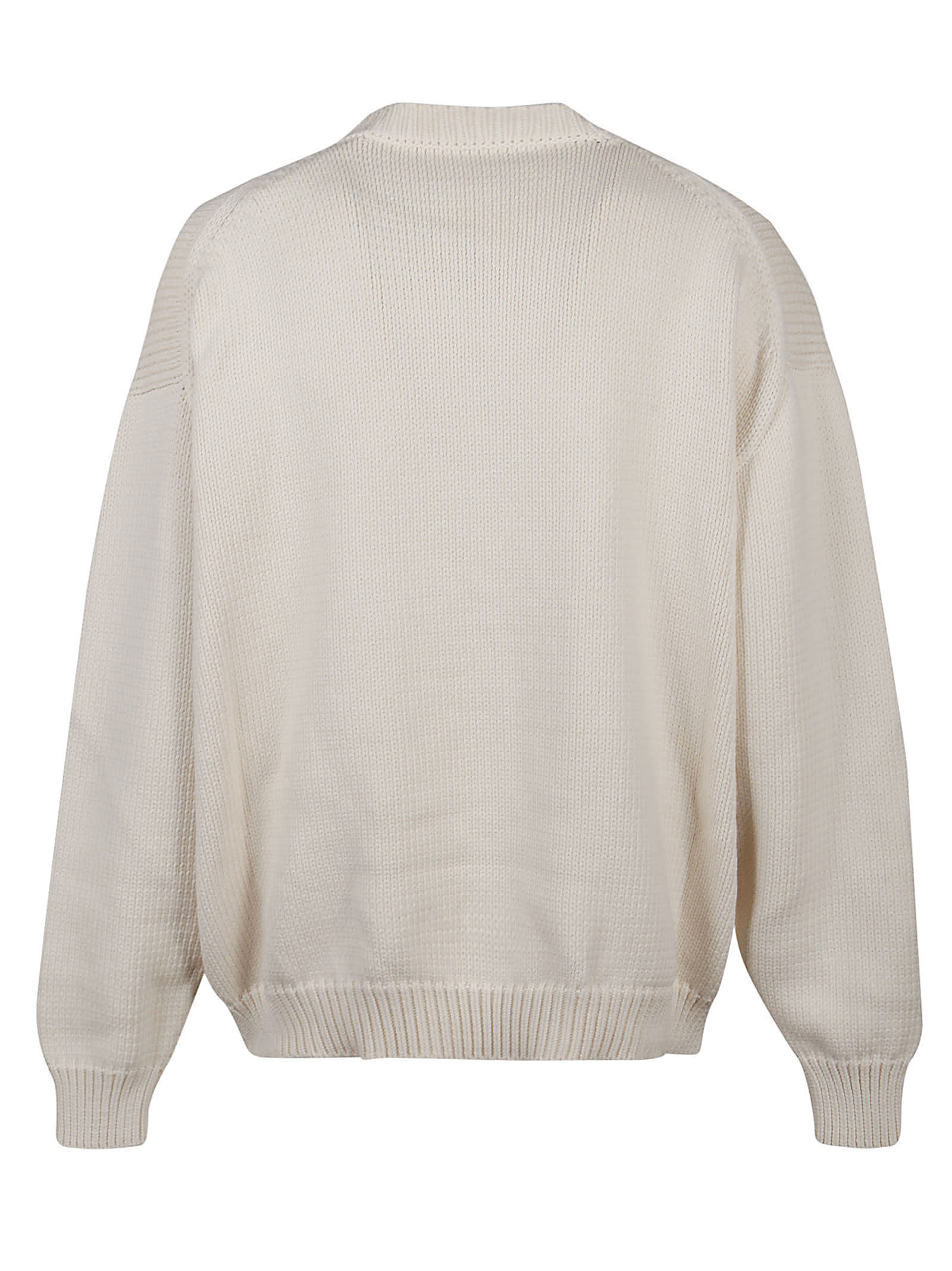 Off-white Intarsia-knit Jumper In White | ModeSens