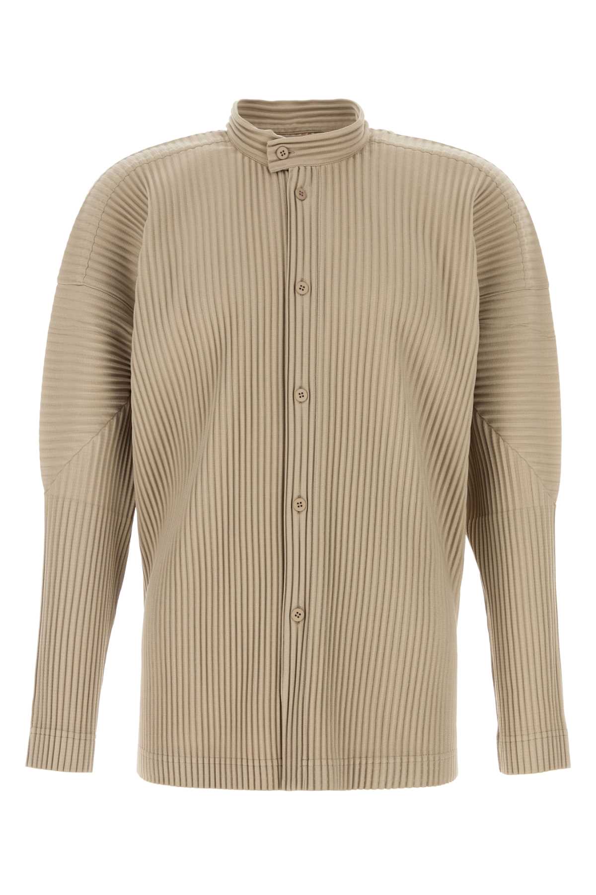 Shop Issey Miyake Cappuccino Polyester Shirt In Grainbeige