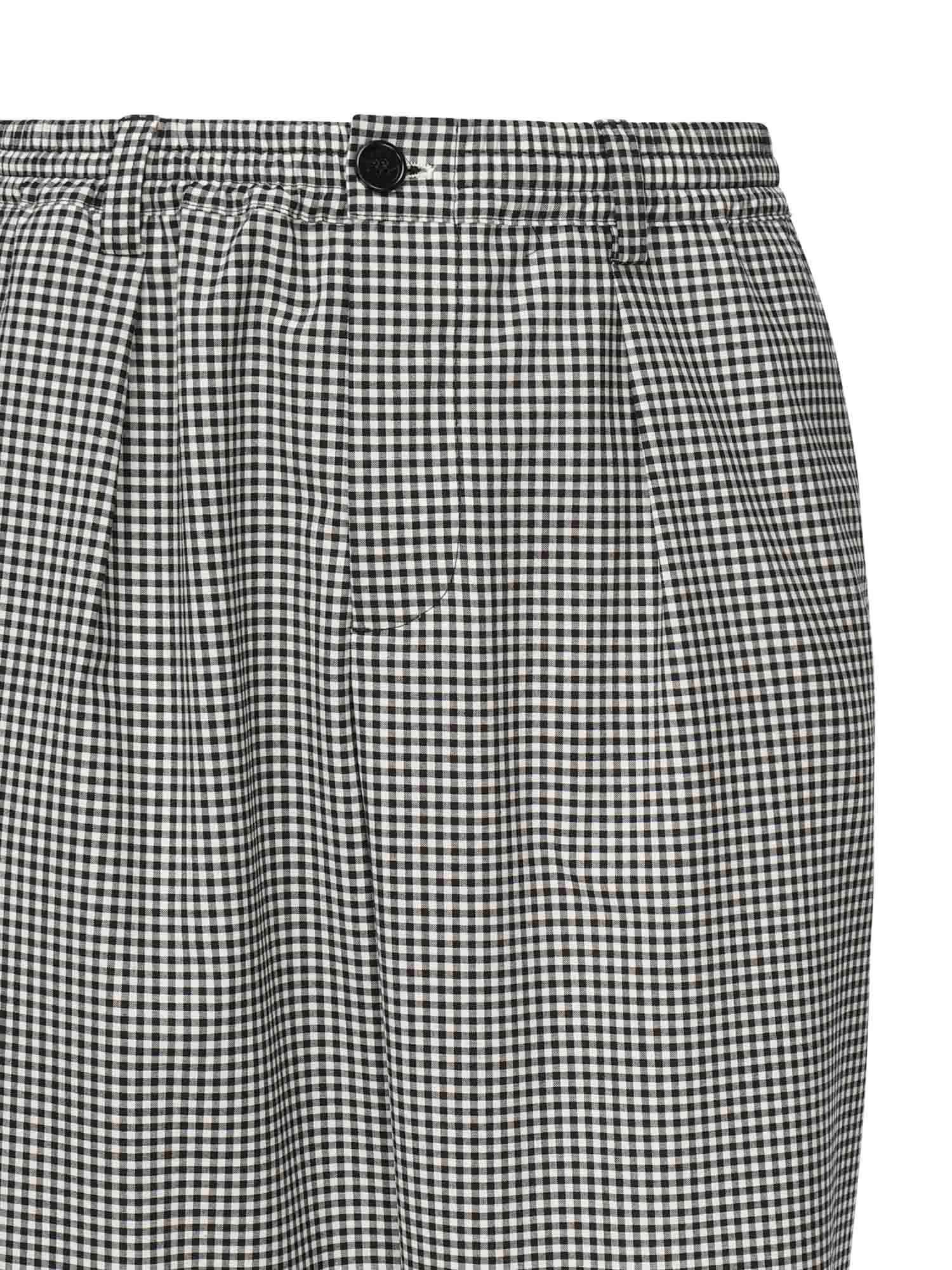 Marni Checked Wool Trousers In Gray