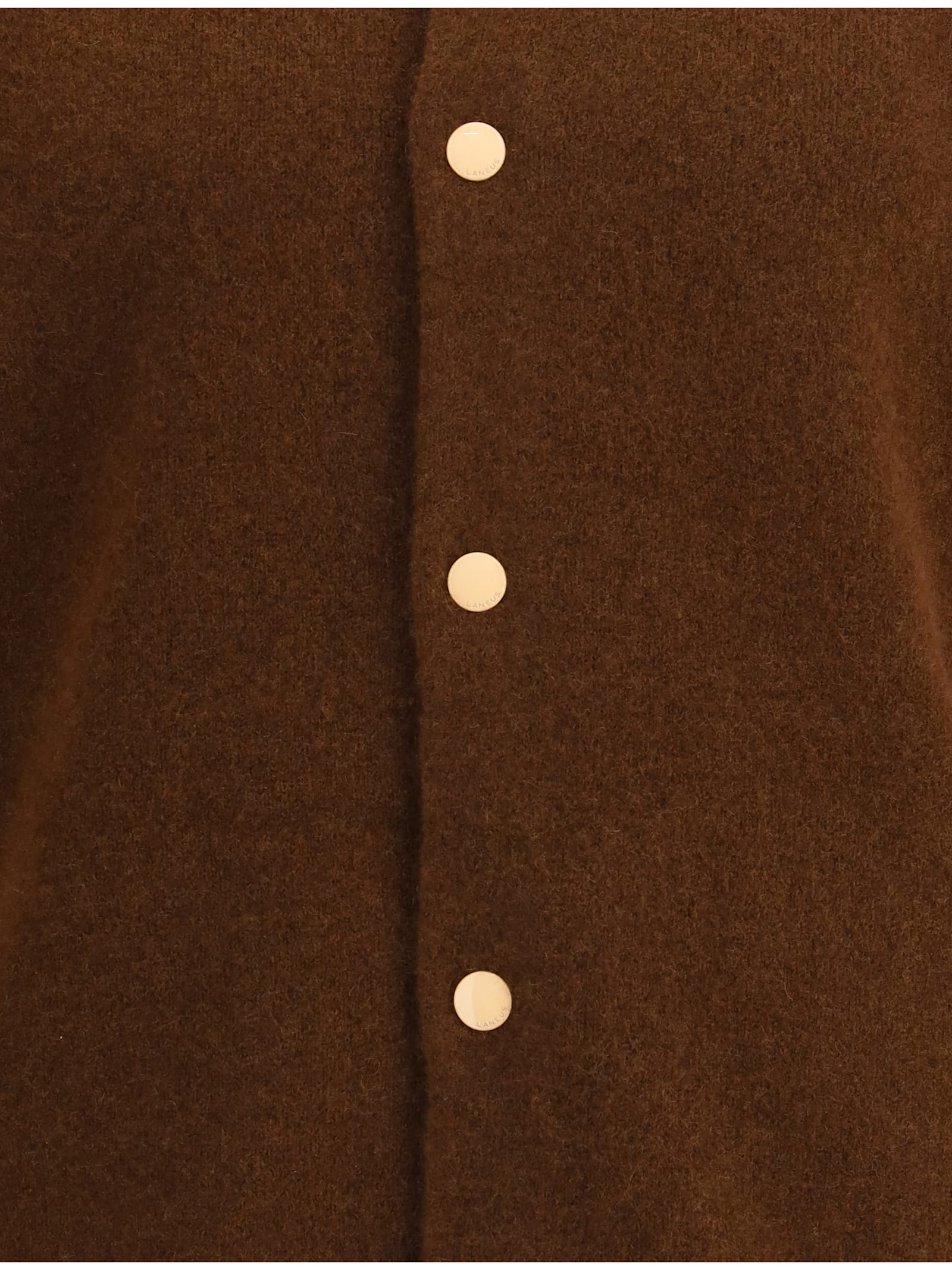 Laneus Knitted Baseball-stripe Bomber Jacket In Brown