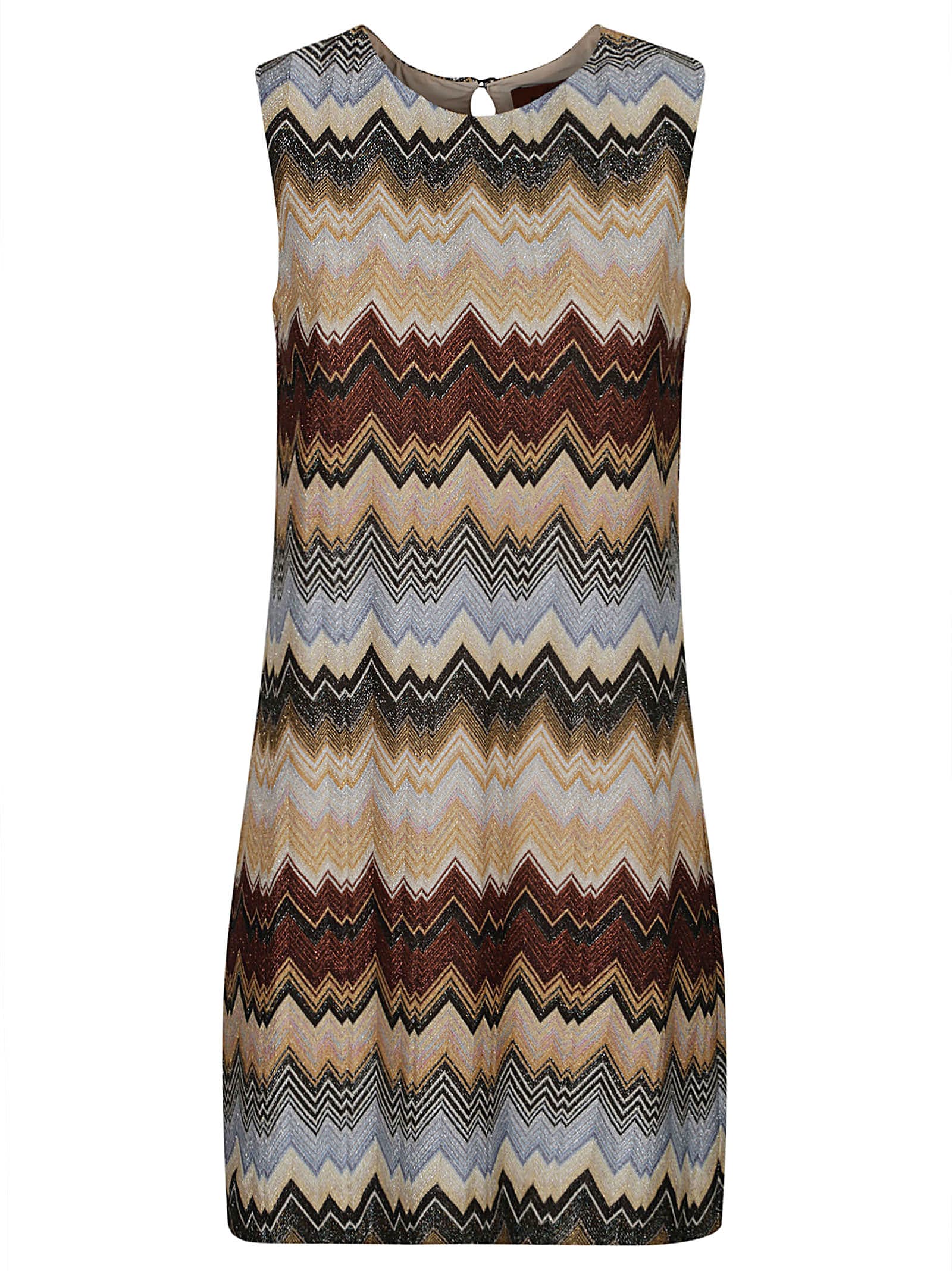 Missoni Zig-zag Pattern Sleeveless Dress In Multicolor