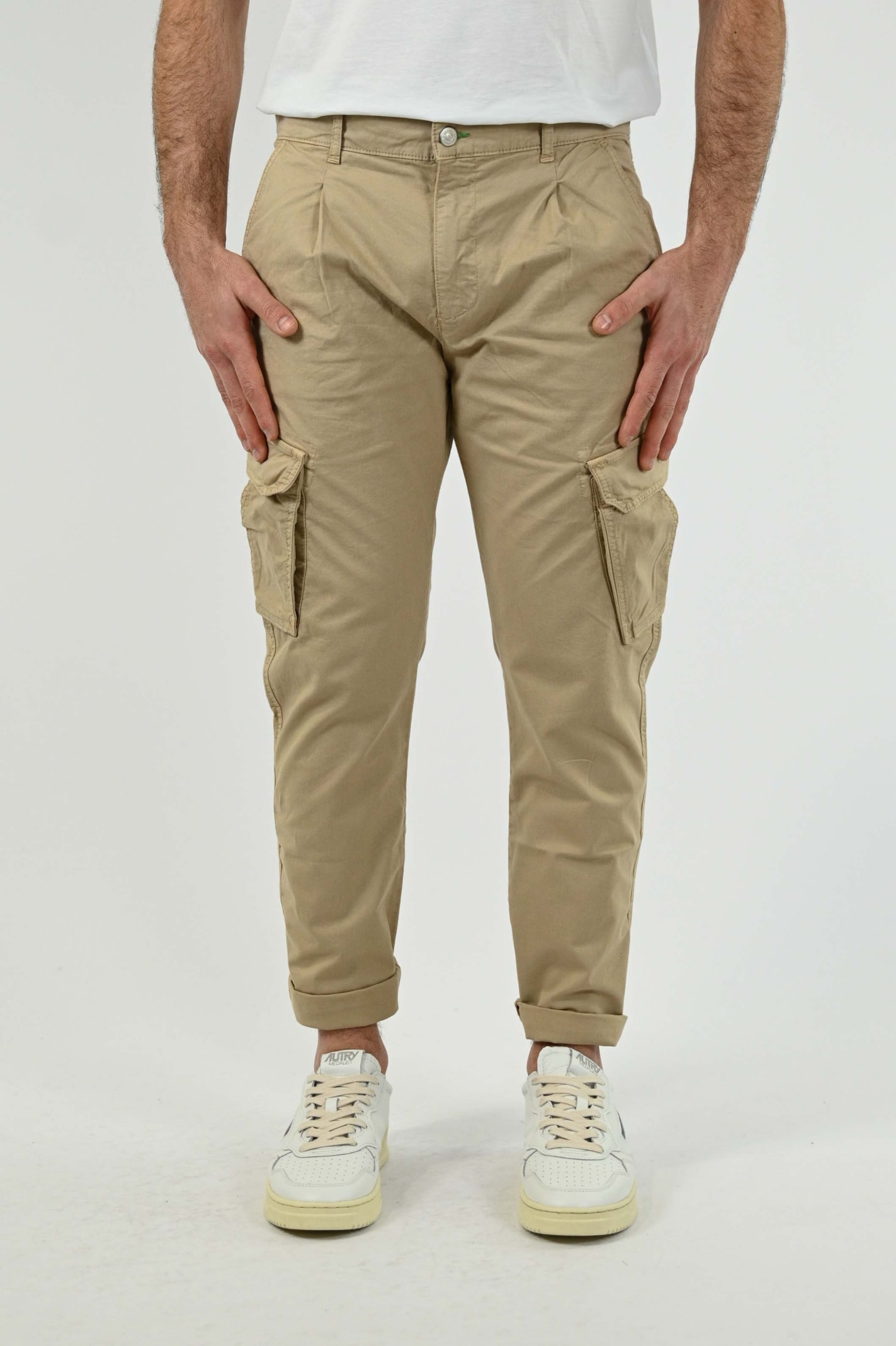 Daniele Alessandrini Stretch Cotton Trousers With Cargo Pockets